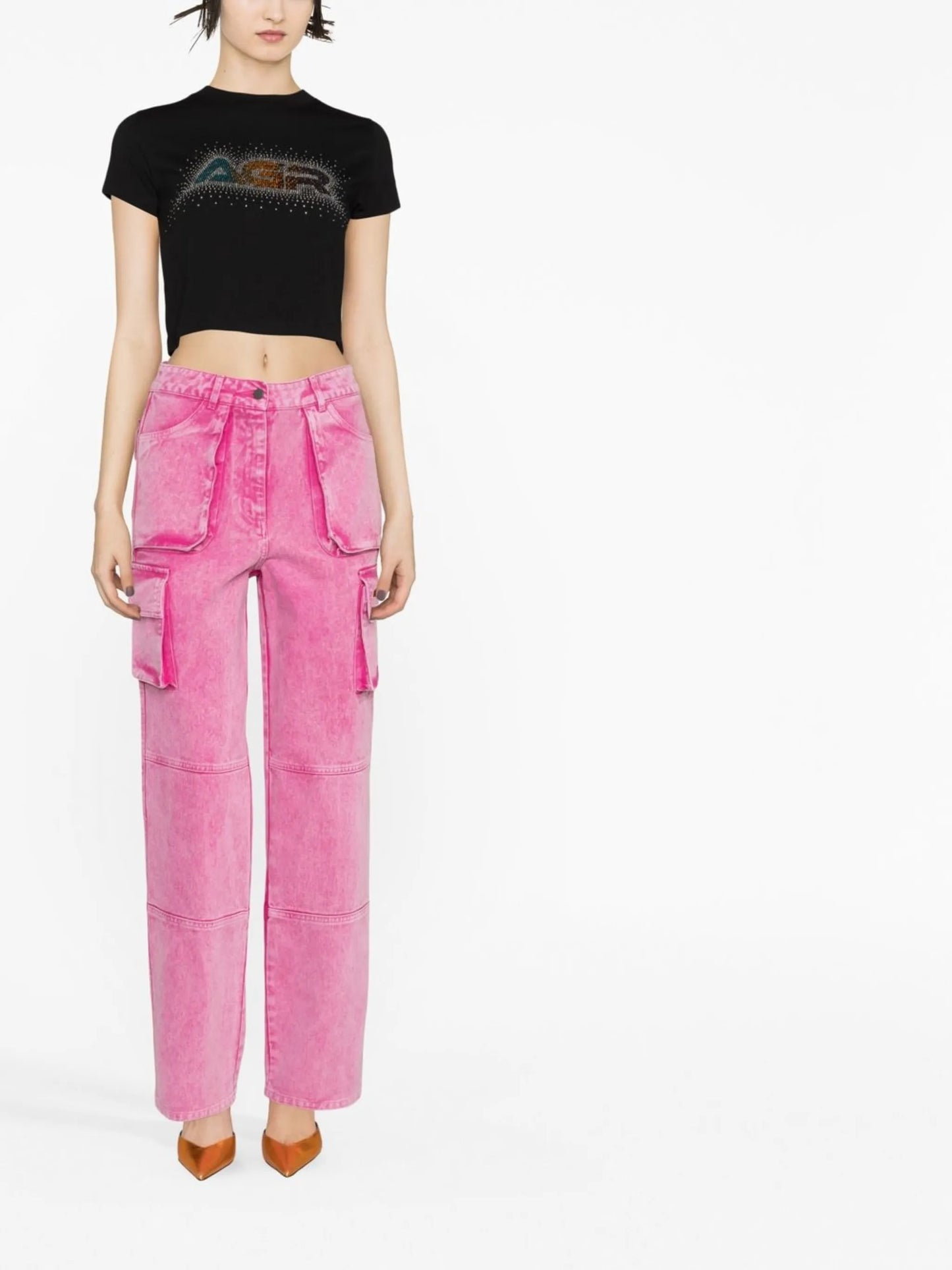 logo embellished cropped t-shirt