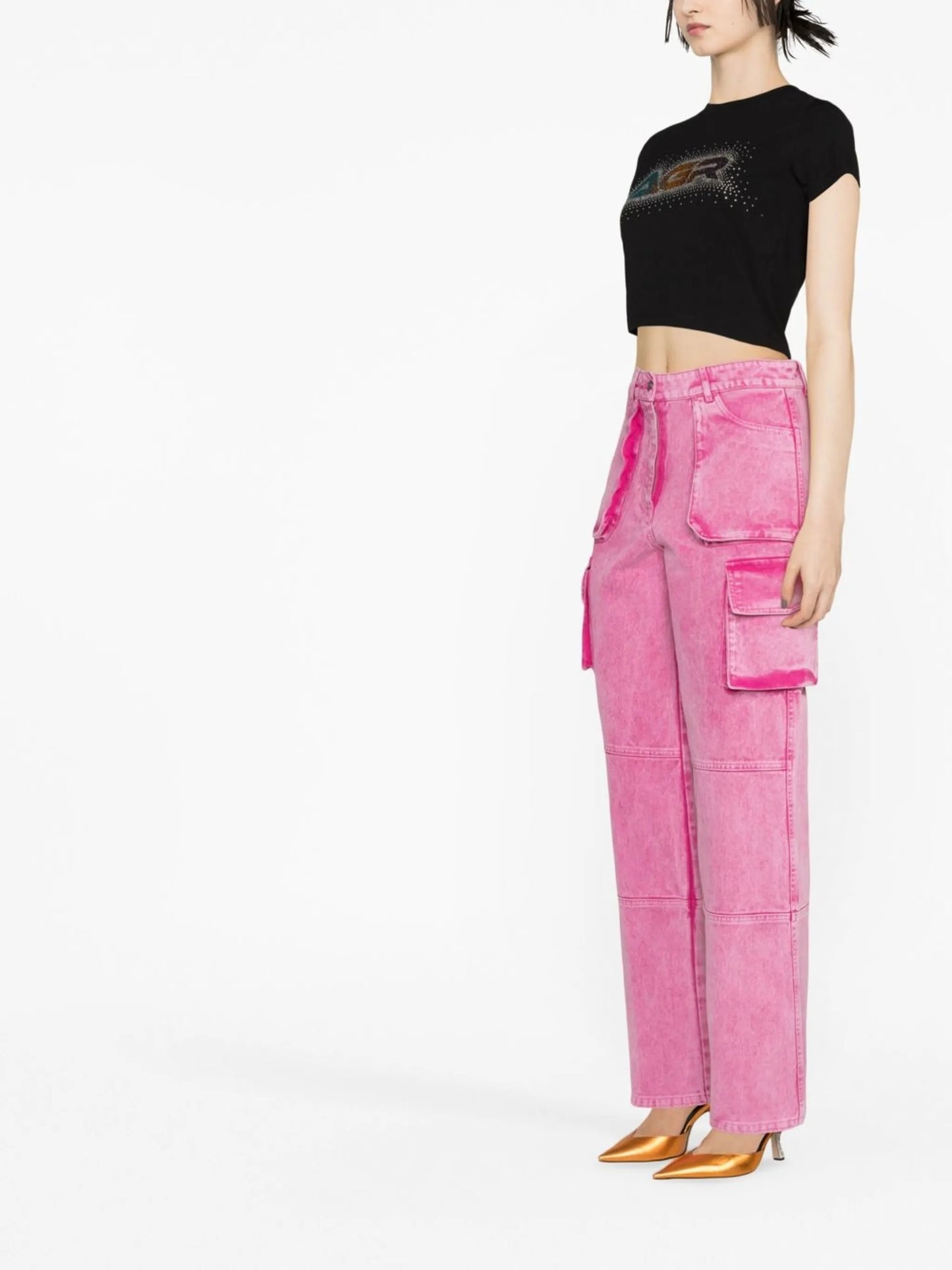 logo embellished cropped t-shirt