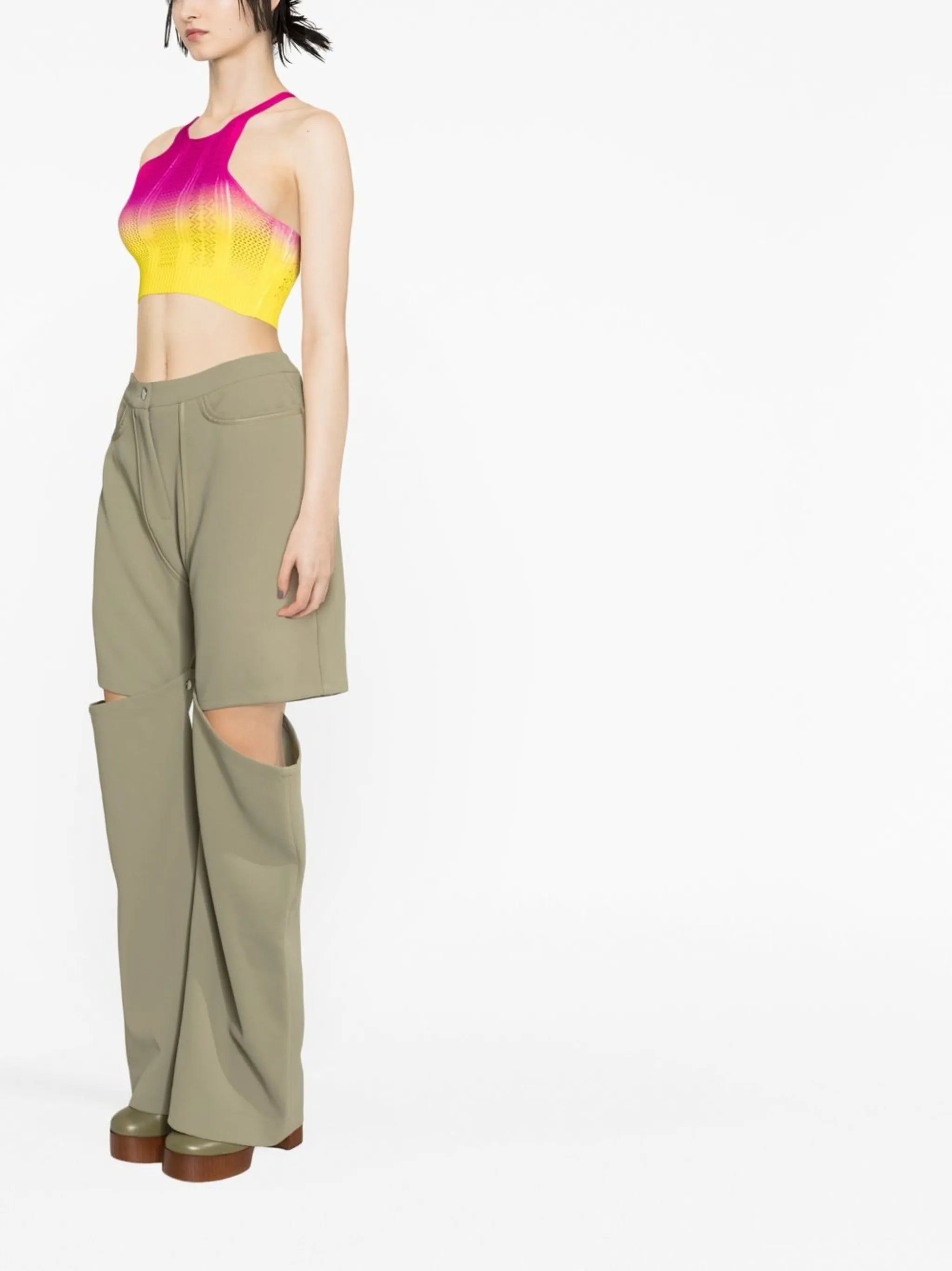 Ombré-effect cropped tank top