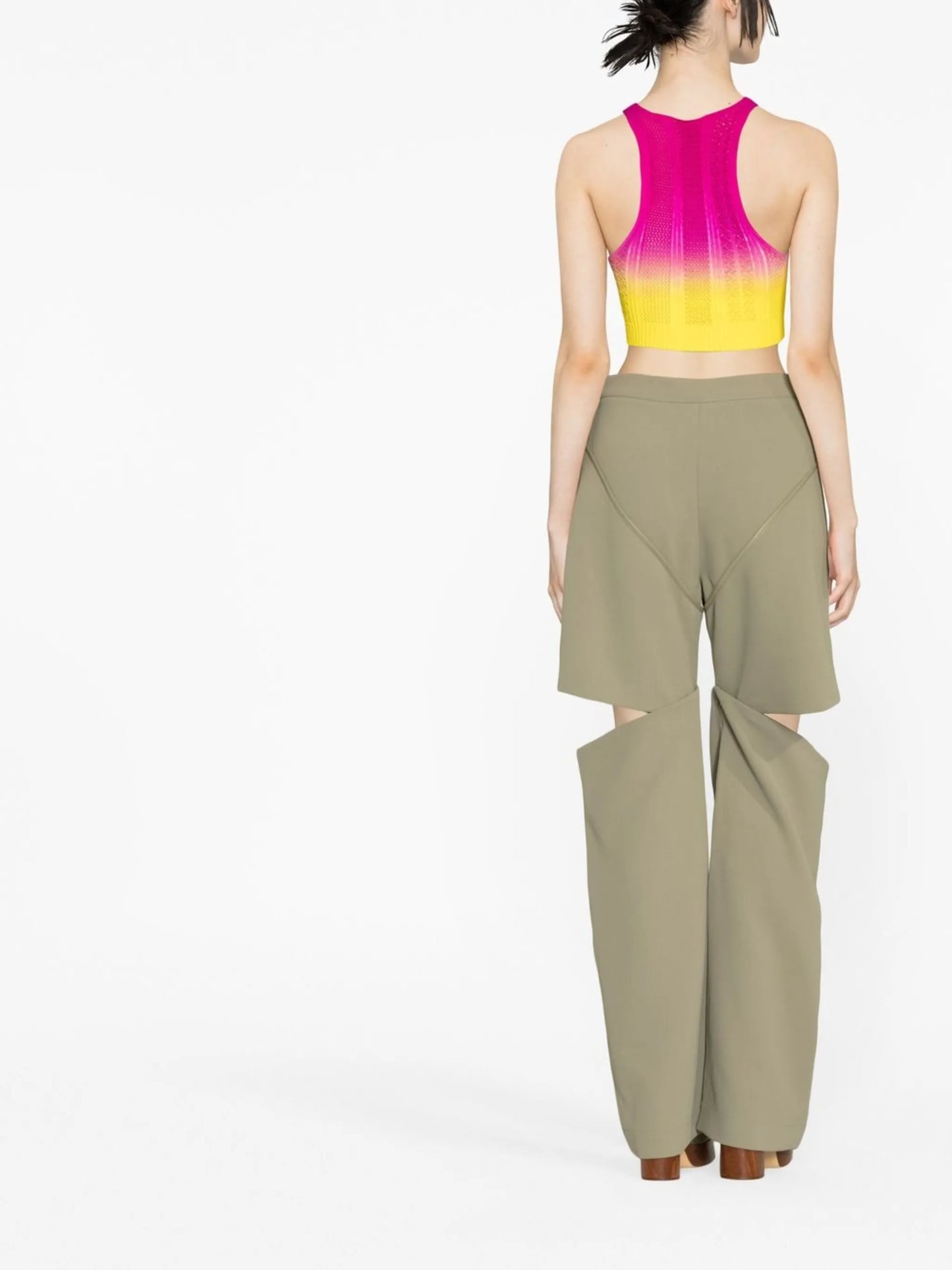Ombré-effect cropped tank top
