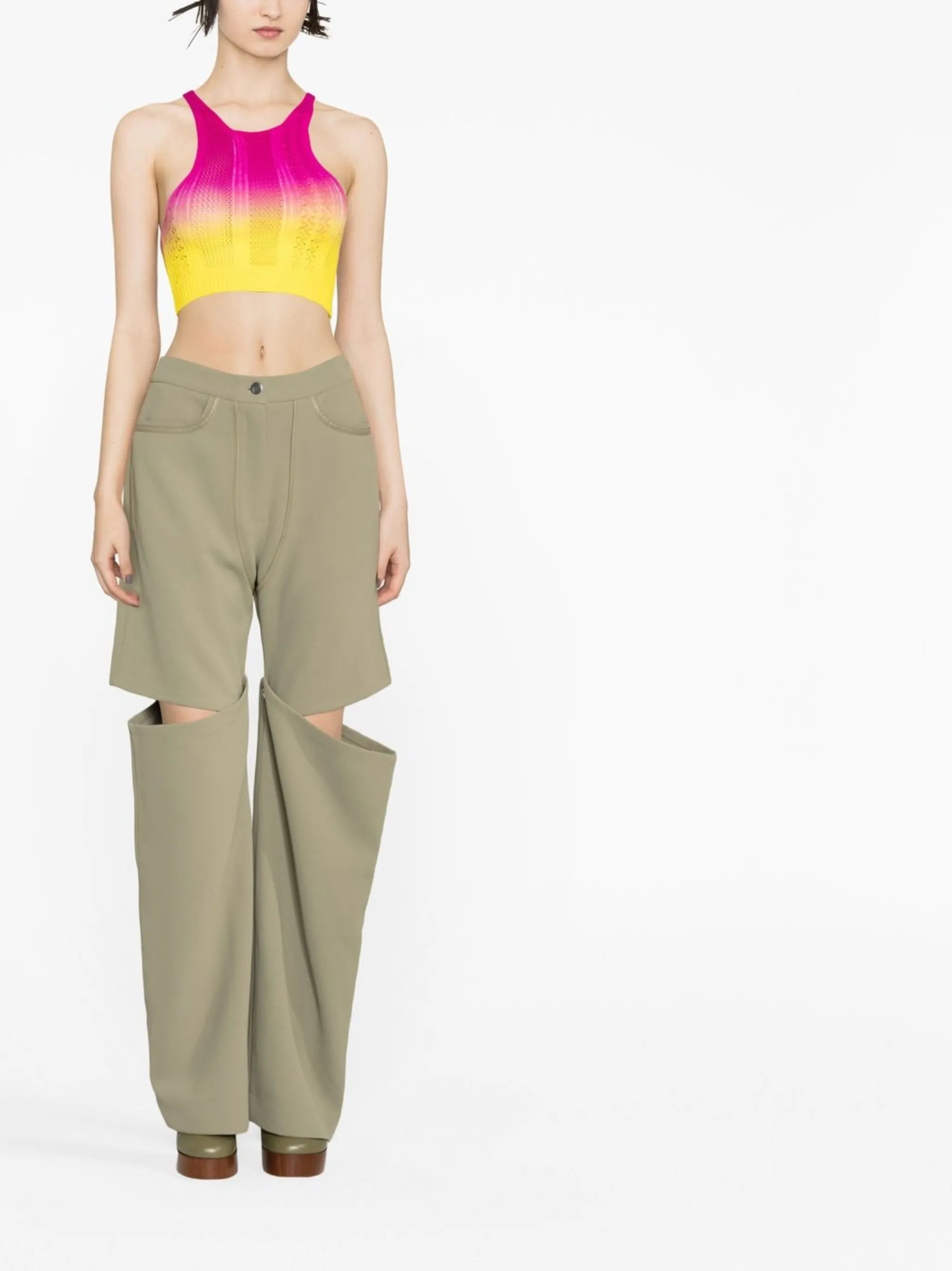 Ombré-effect cropped tank top