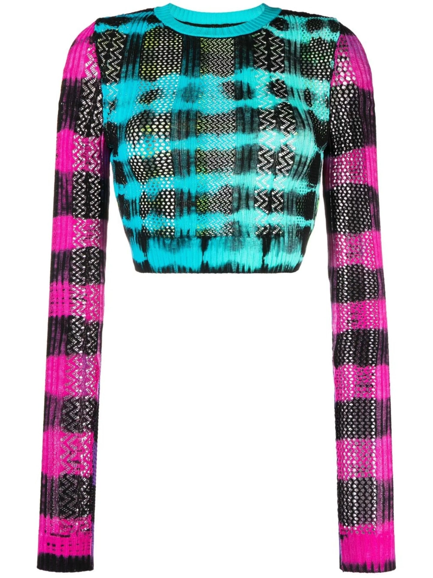 tie-dye long-sleeve crop top
