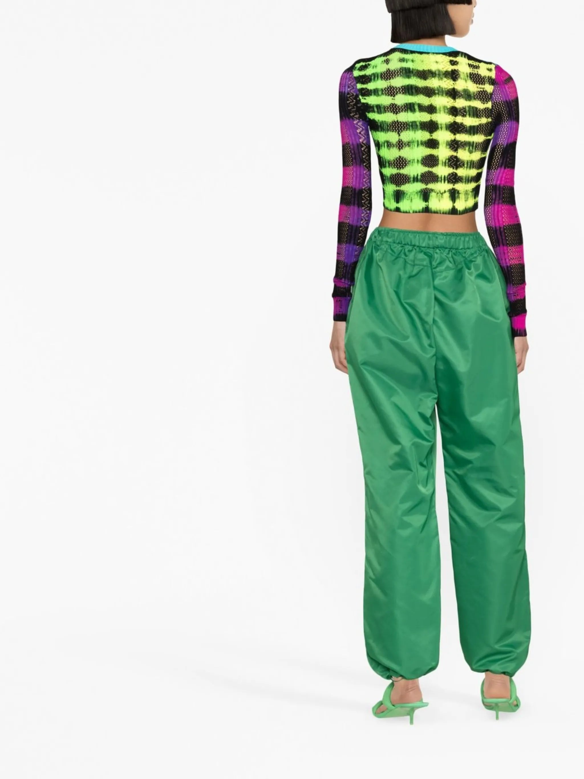 tie-dye long-sleeve crop top