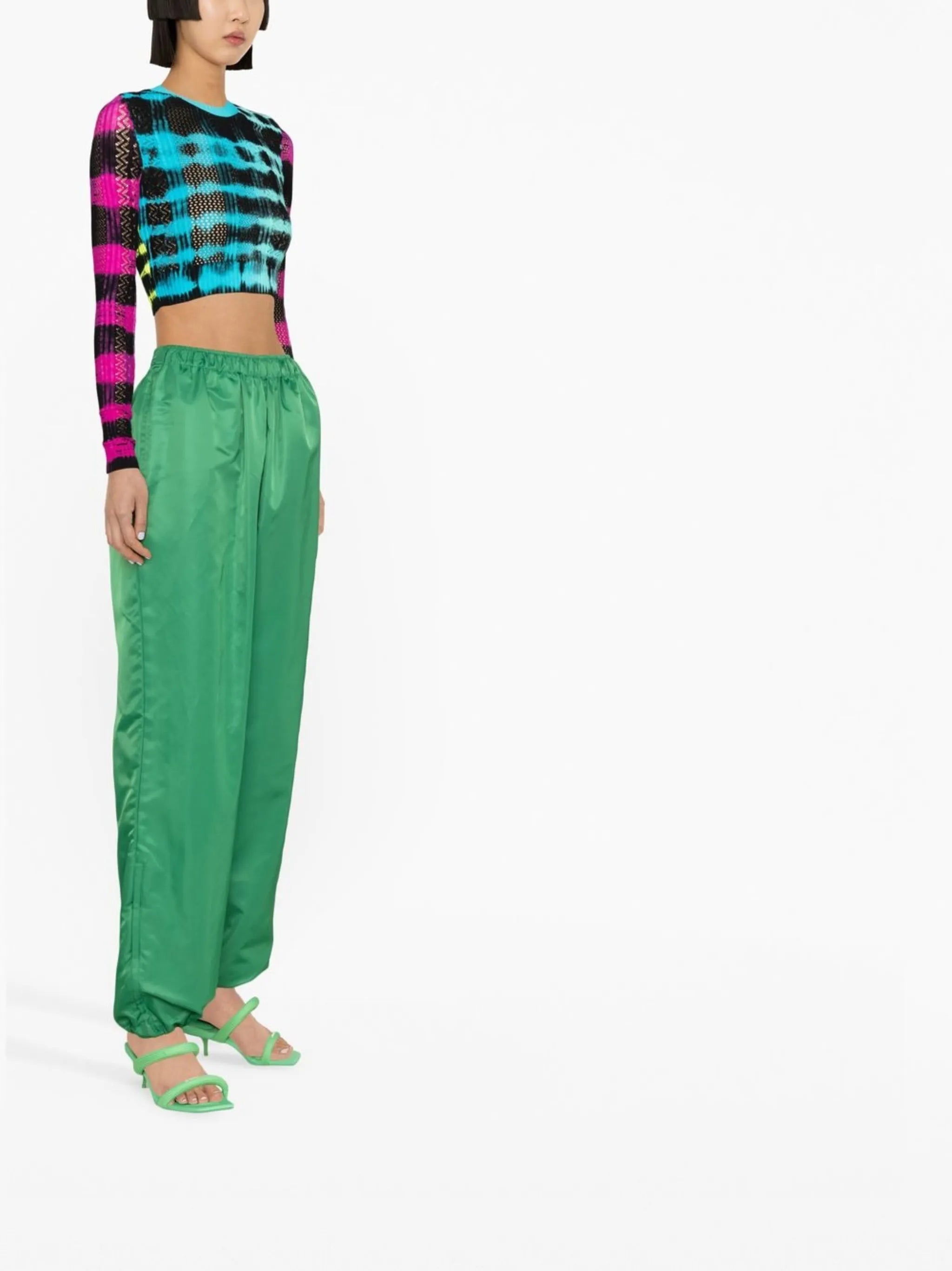 tie-dye long-sleeve crop top
