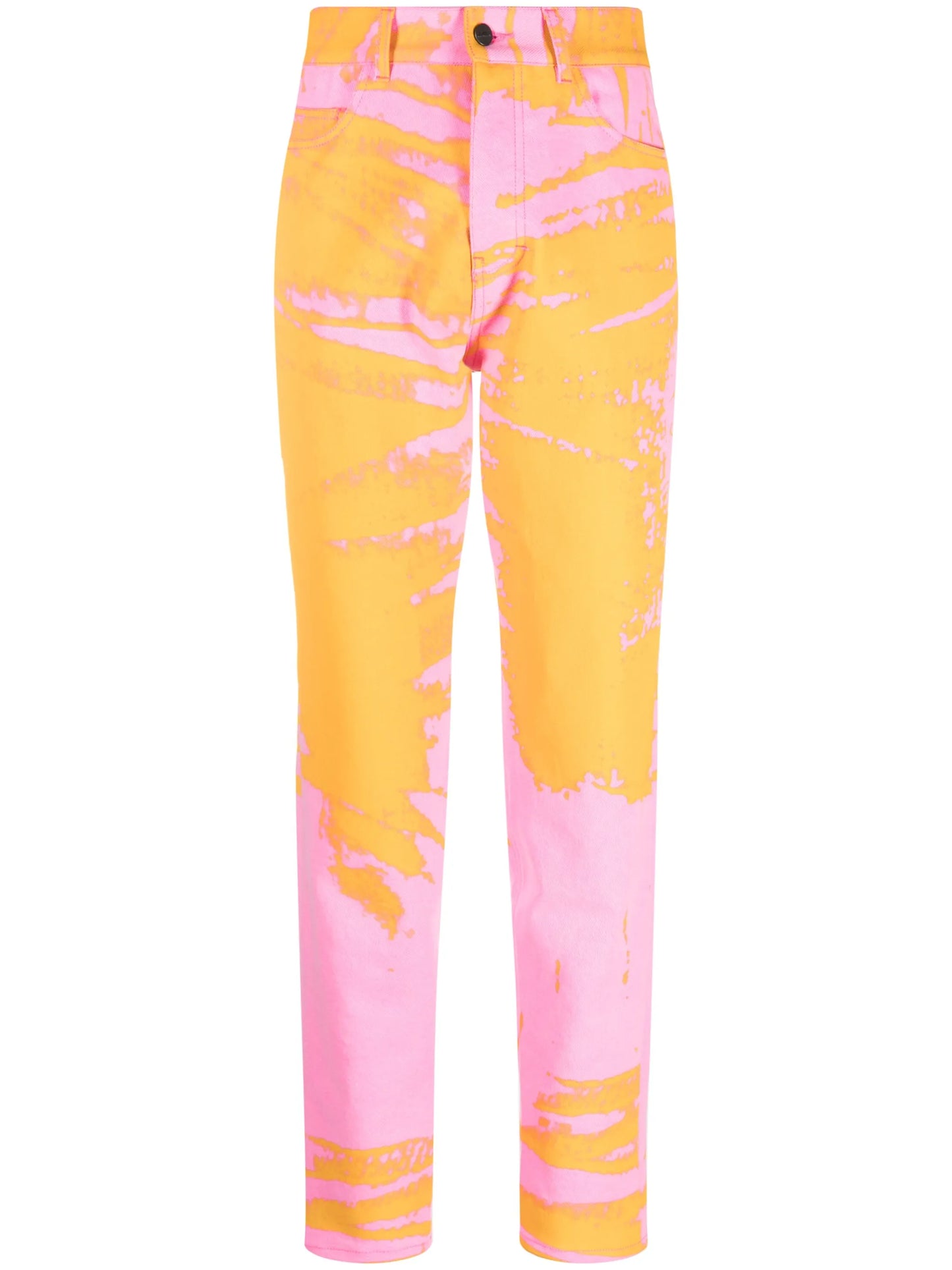 printed straight-leg jeans