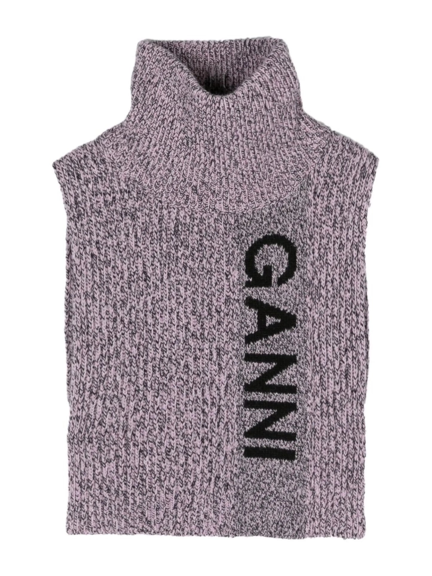 intarsia-knit logo collar