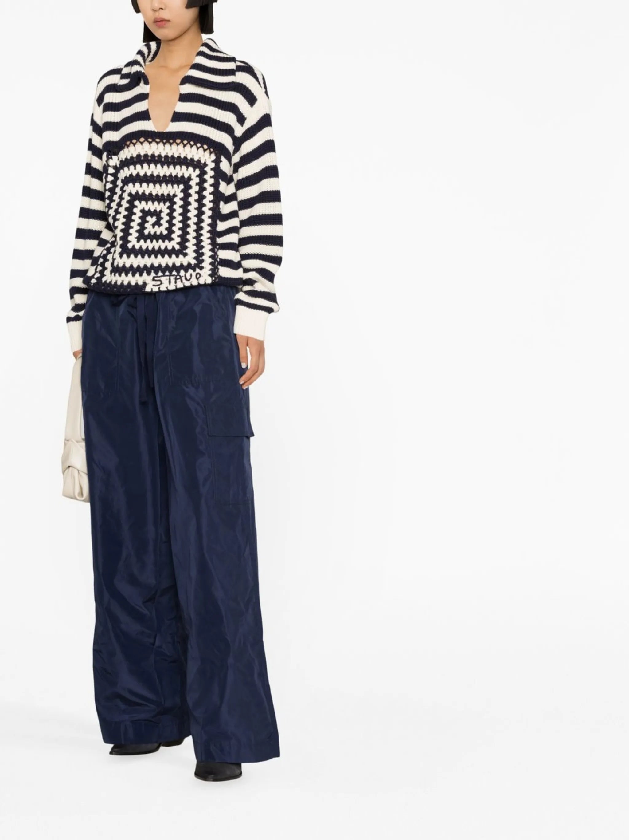 wide-leg satin trousers
