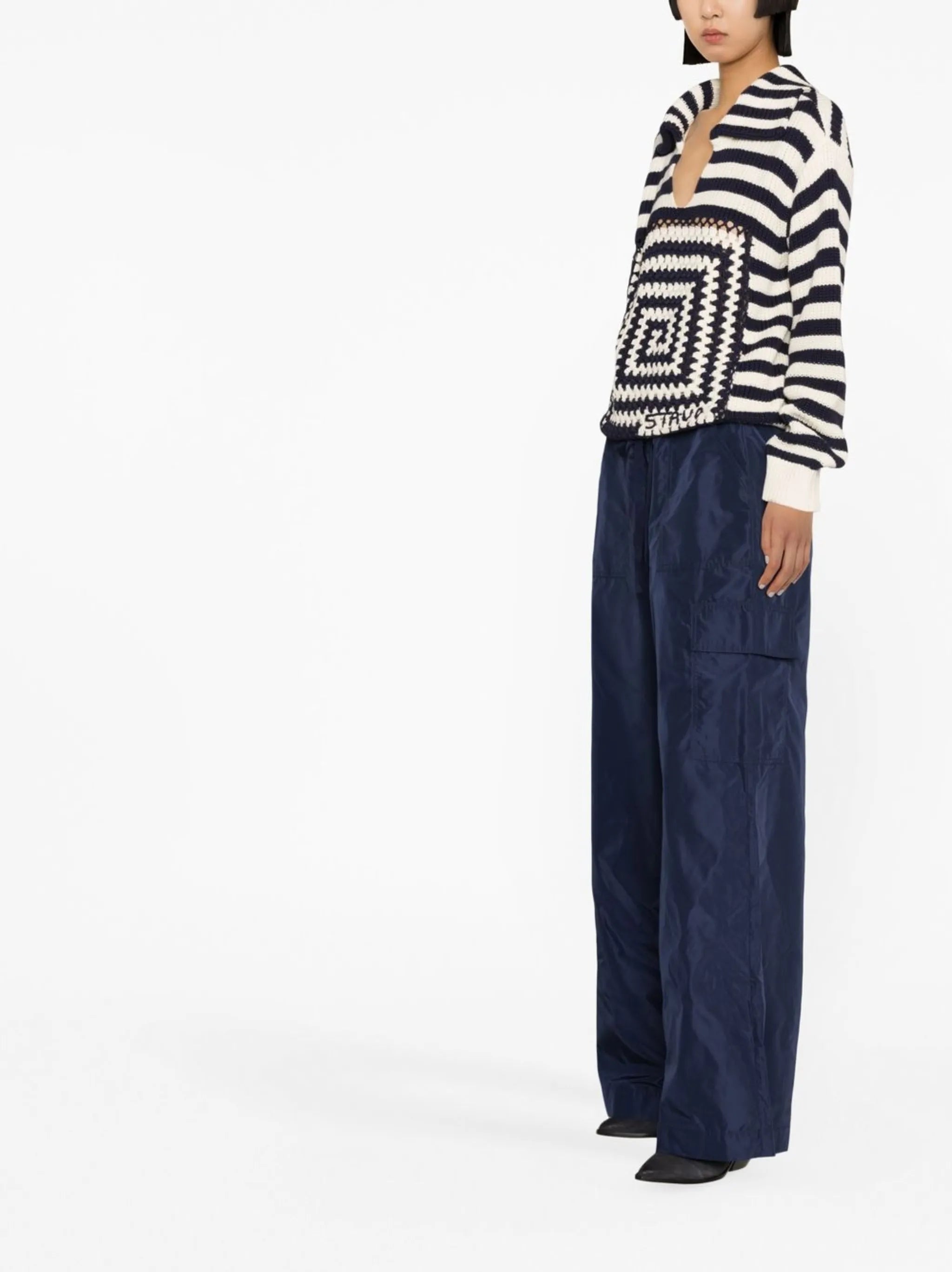 wide-leg satin trousers