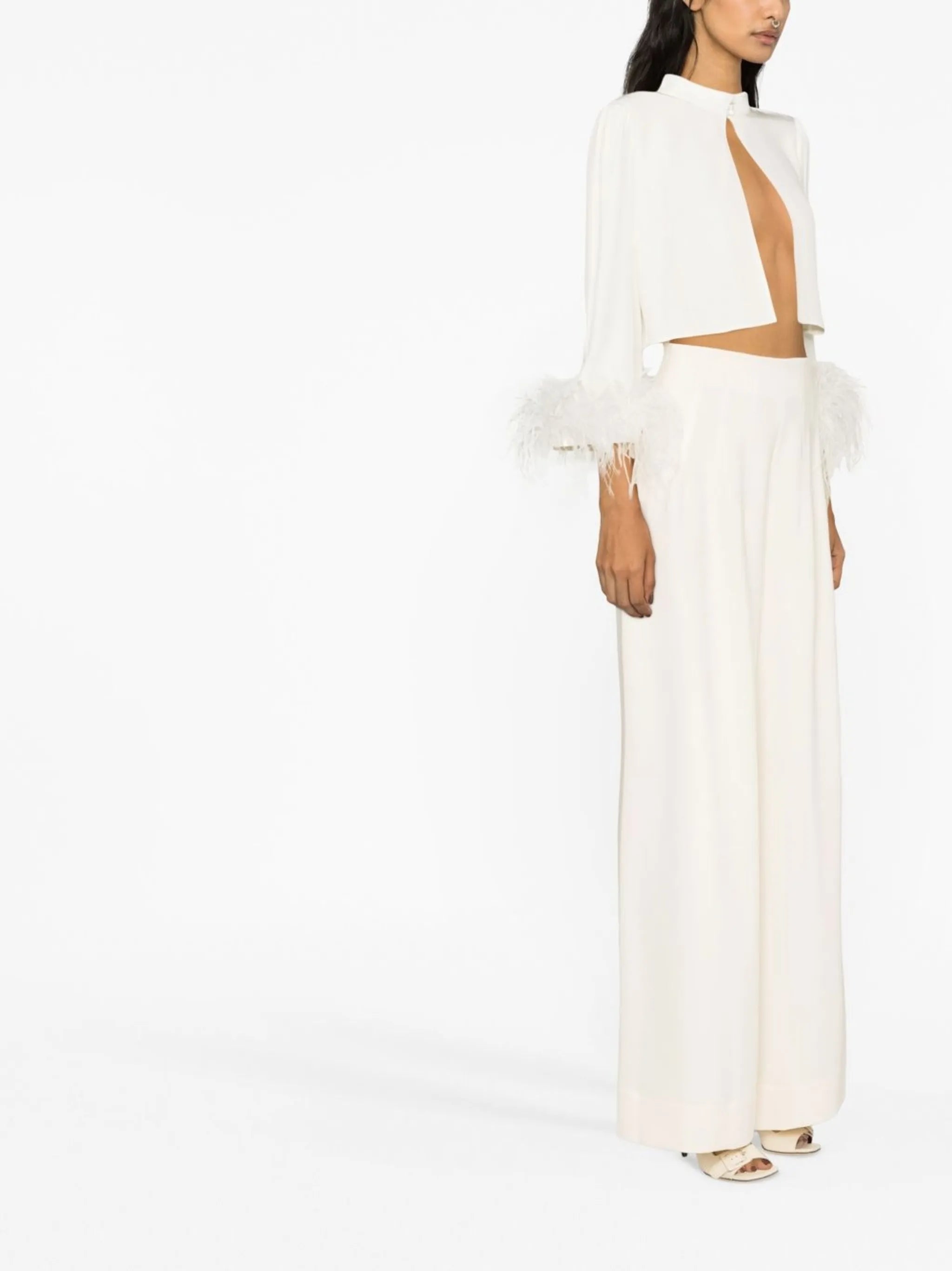 Caleb high-waisted wide-leg trousers