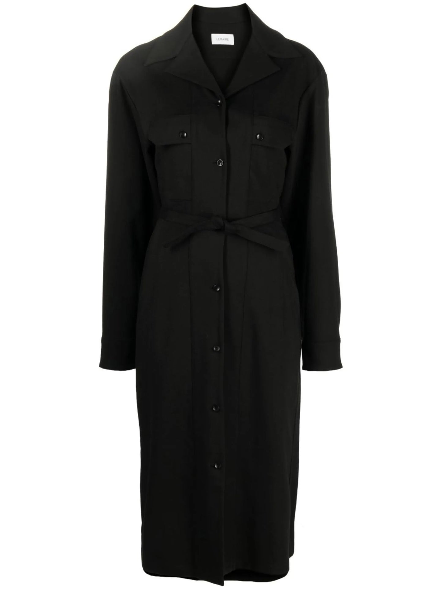 spread-collar long-sleeve dress