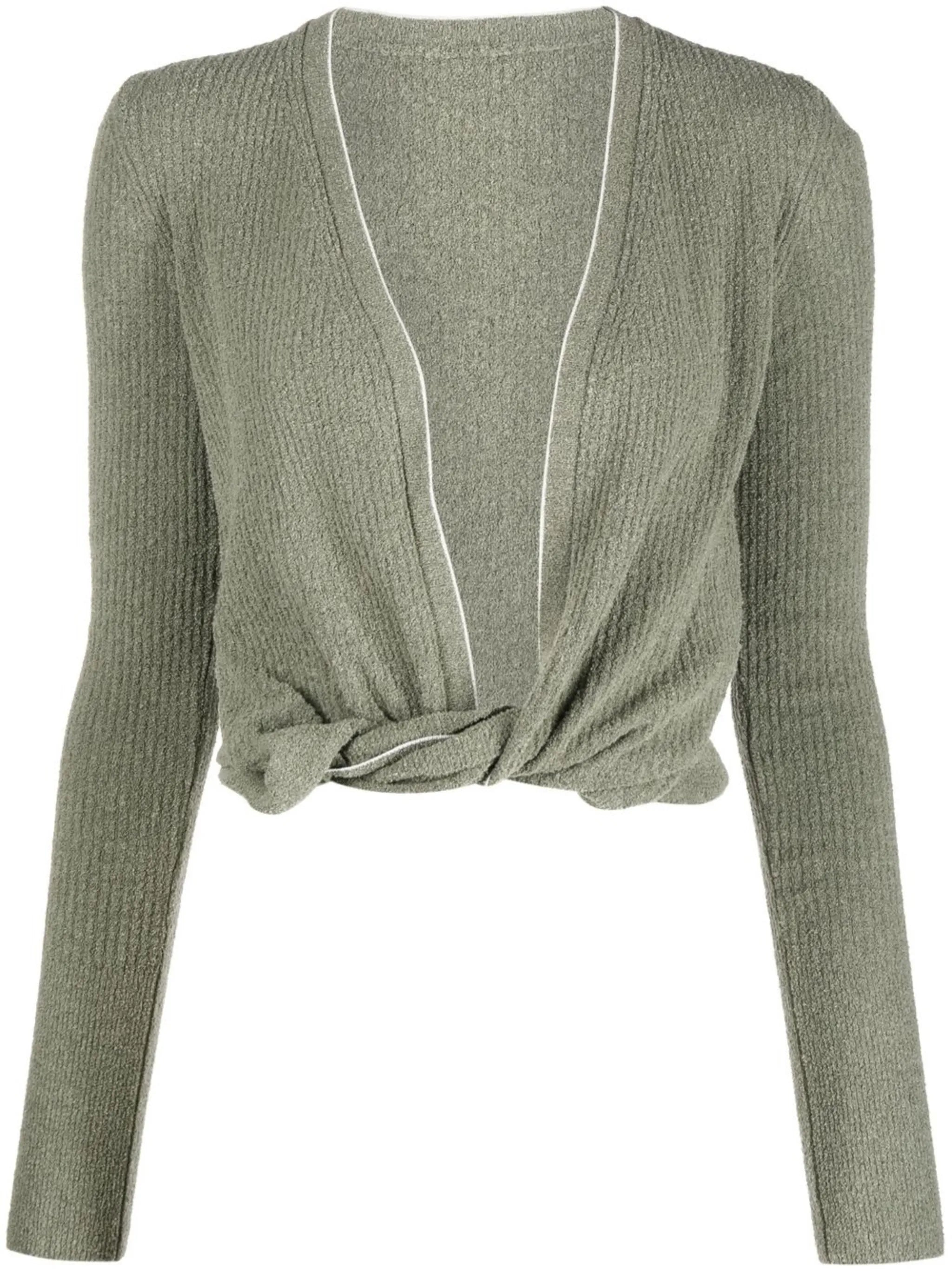 twist-detail knitted top