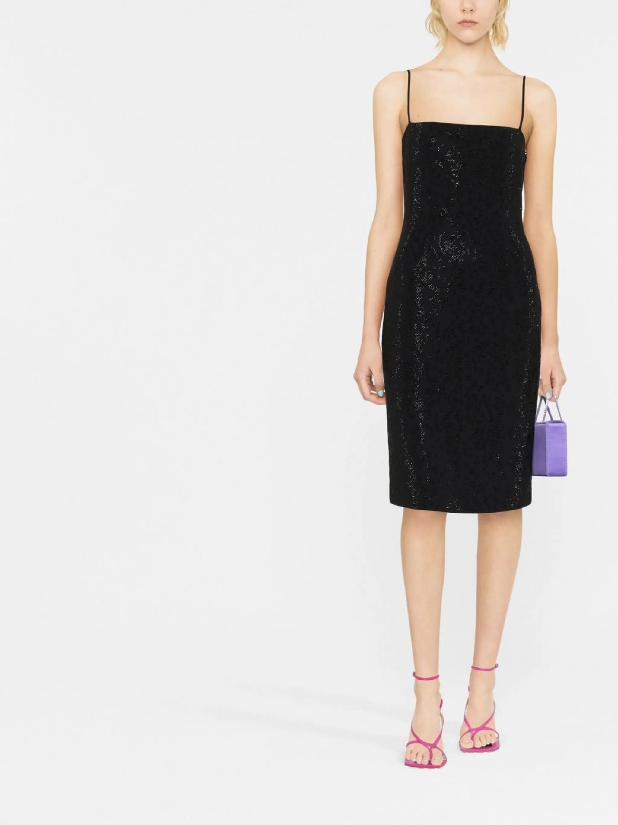 strappy square-neck dress