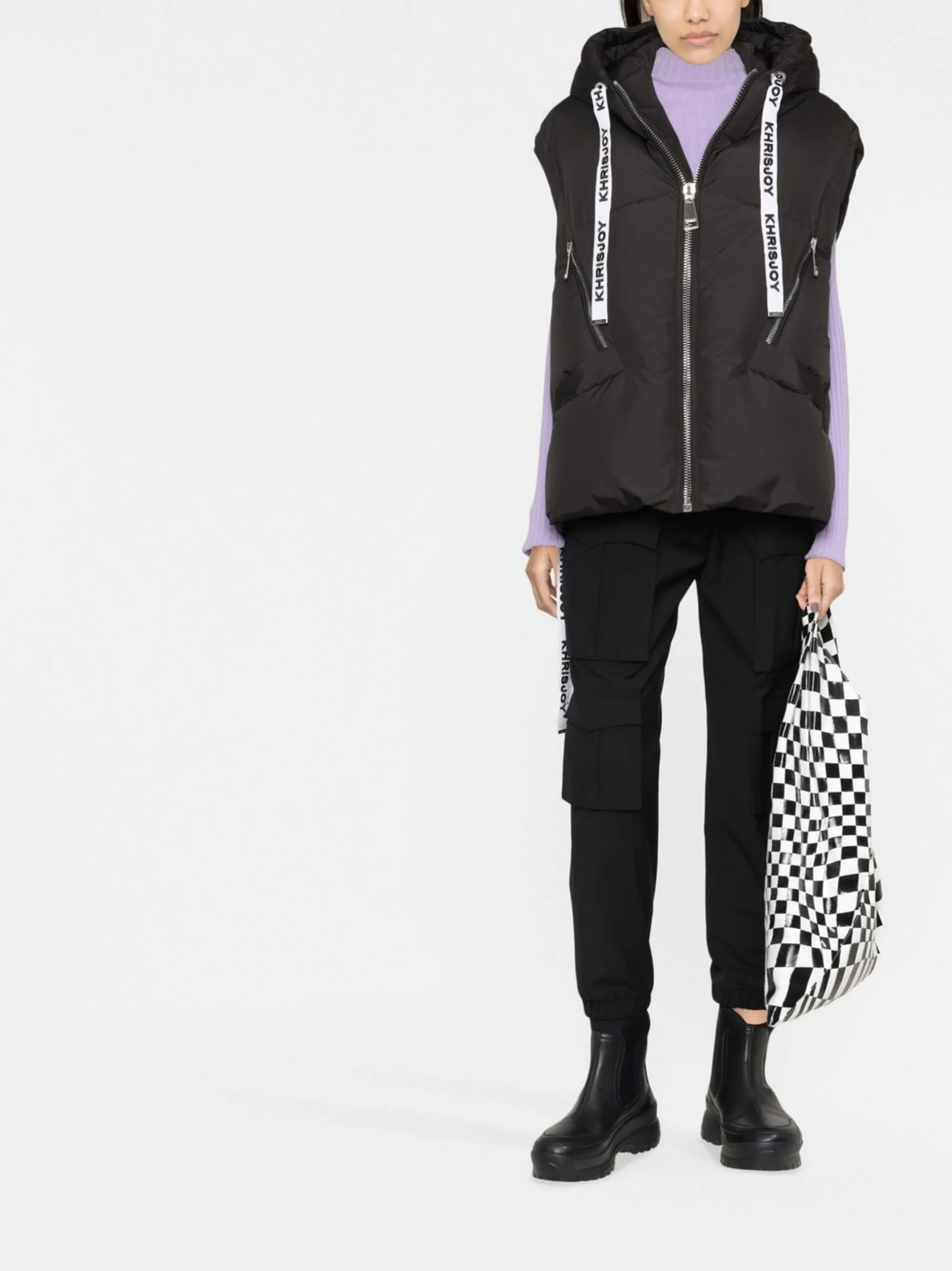 quilted hooded gilet