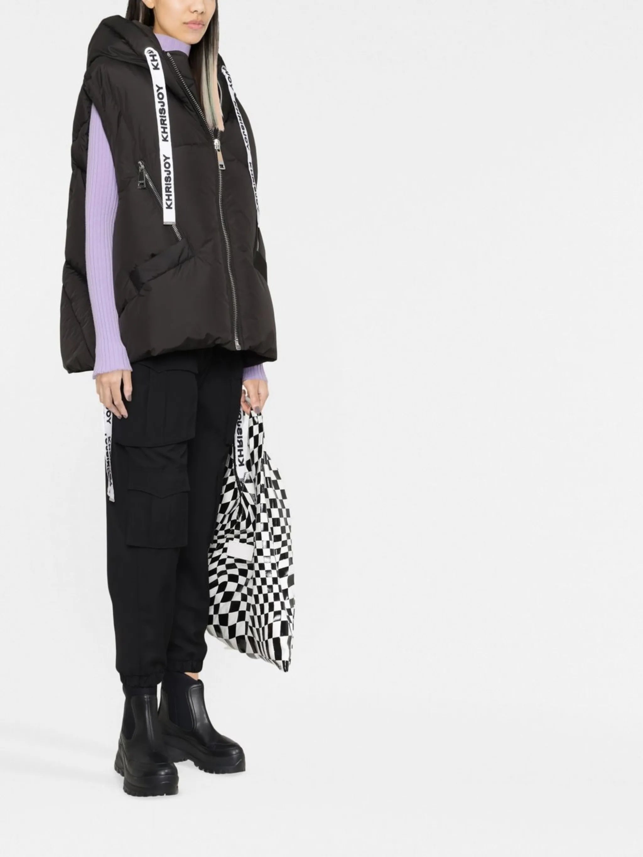 quilted hooded gilet