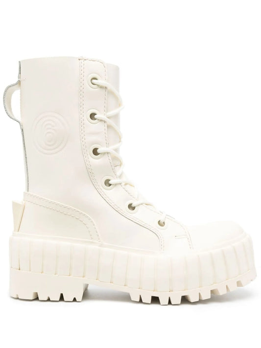 Vulcanized lace-up boots