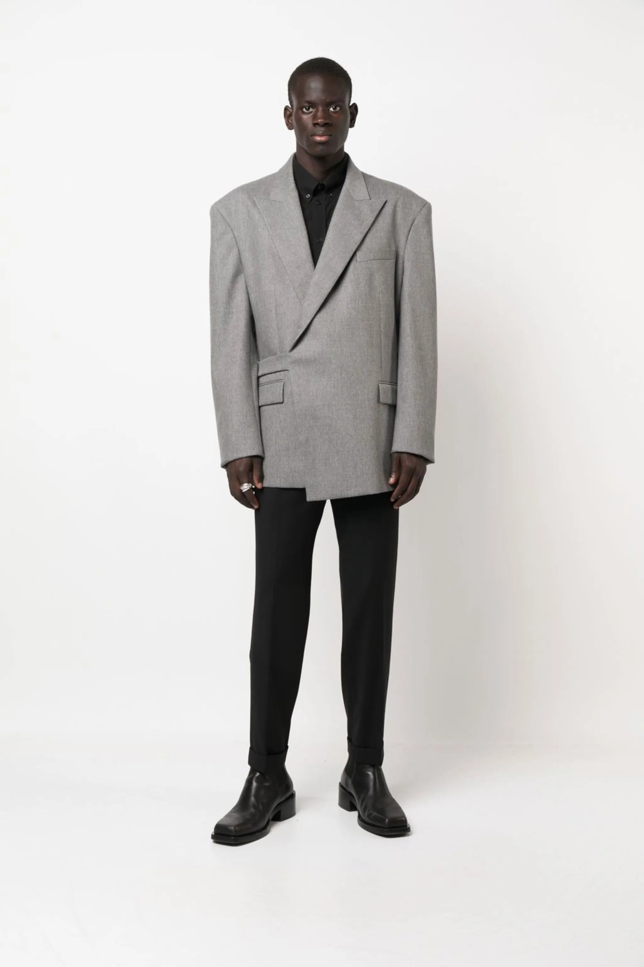 mid-rise straight-leg trousers