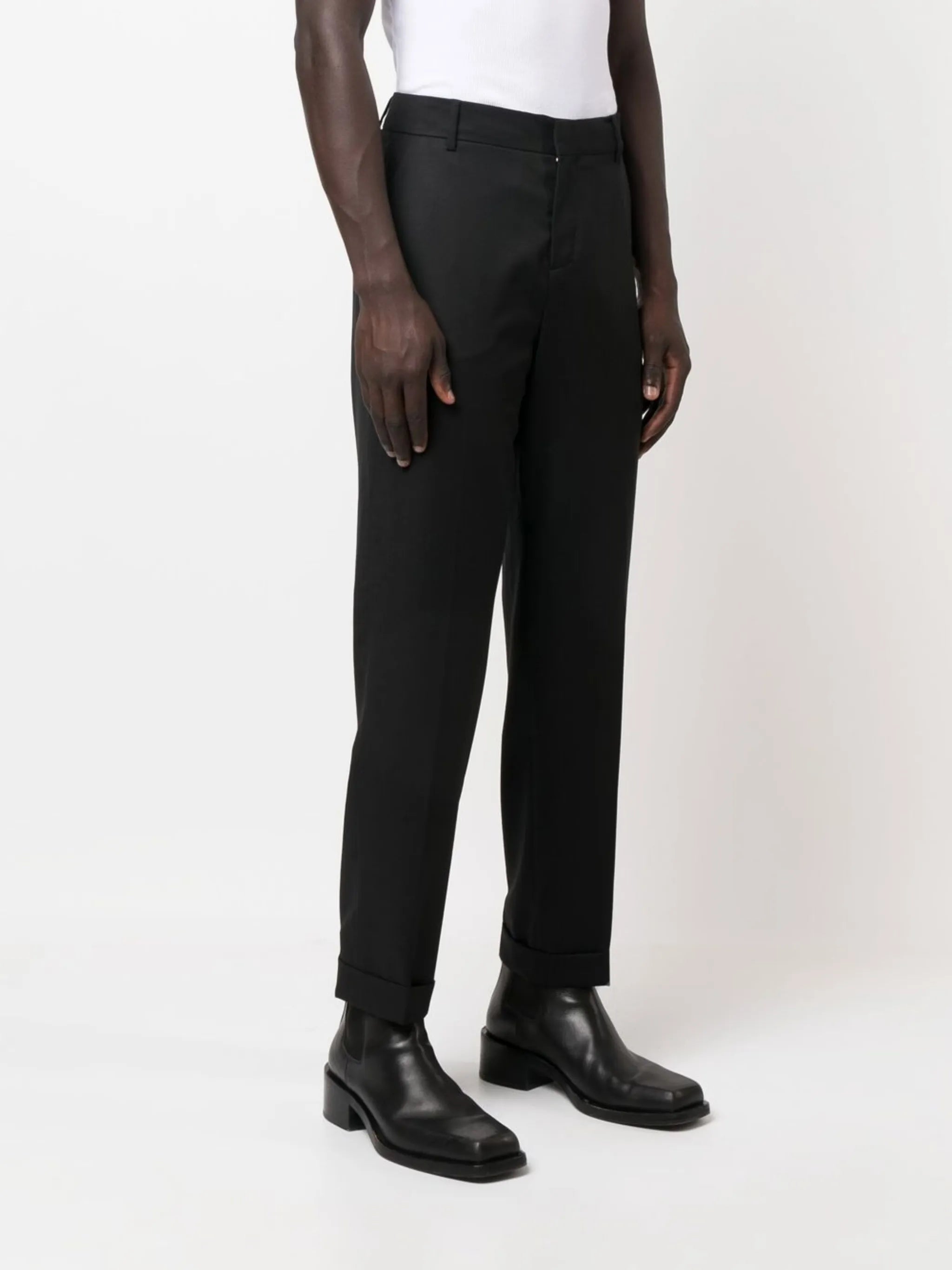 mid-rise straight-leg trousers