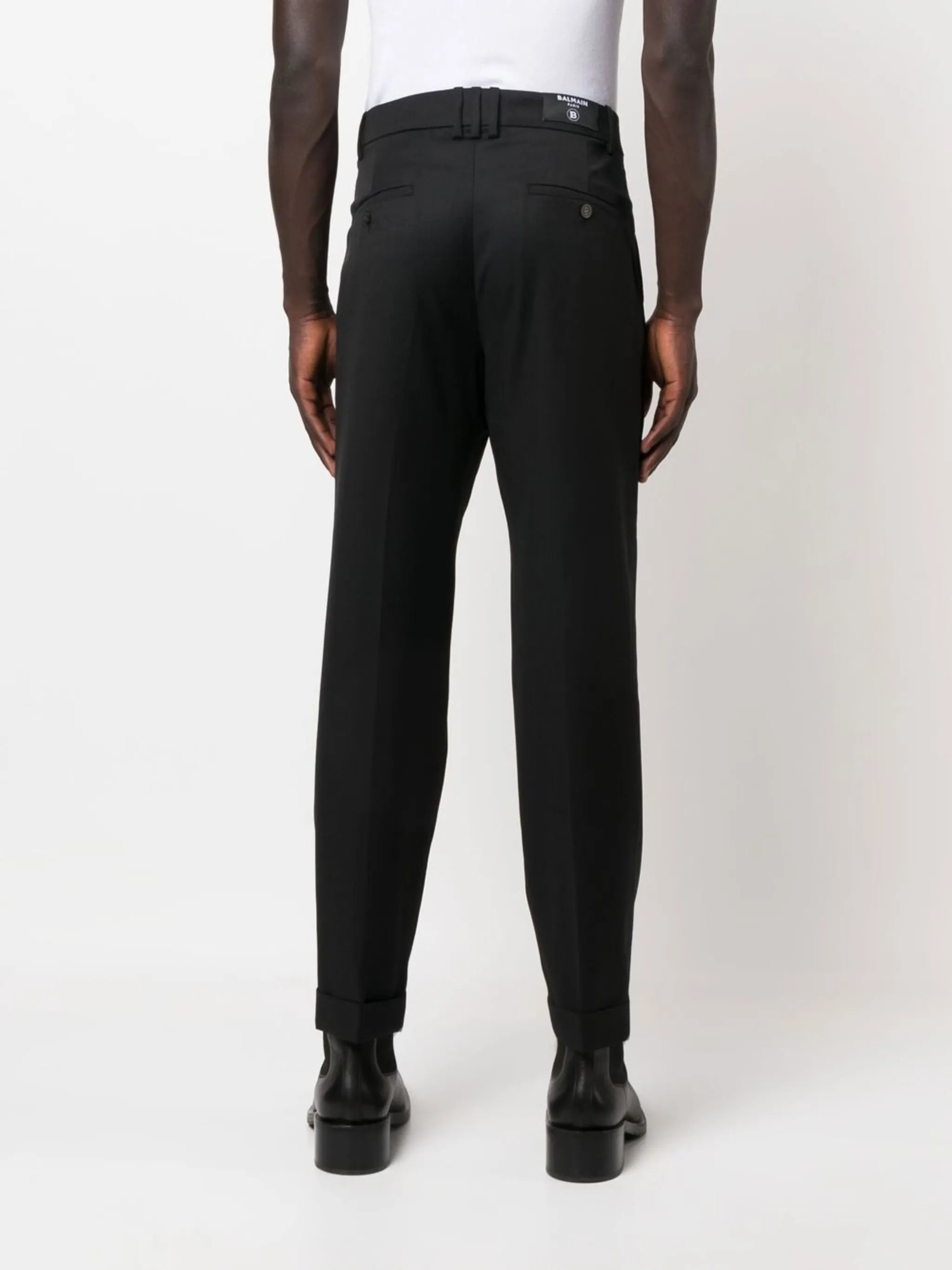 mid-rise straight-leg trousers