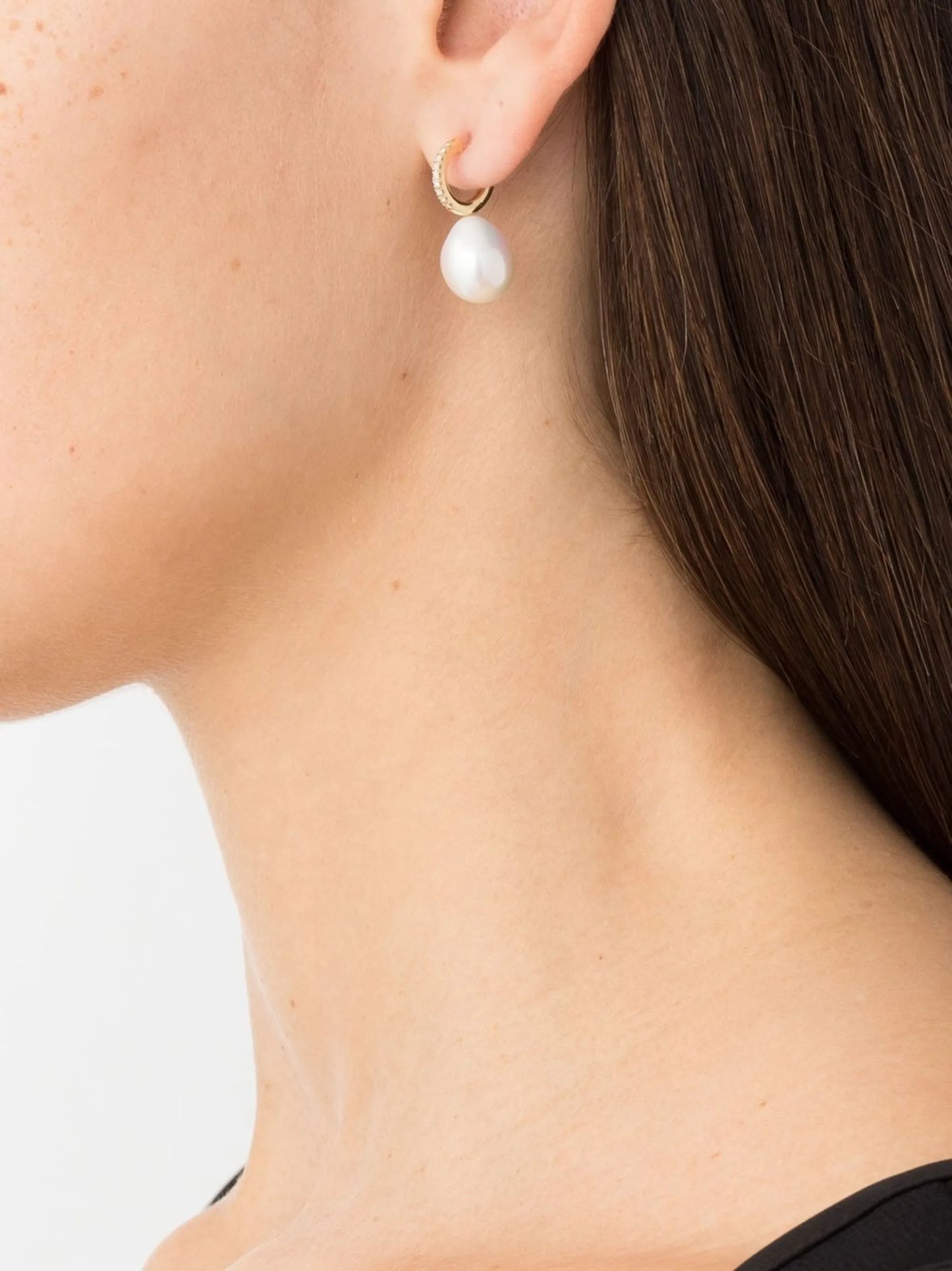 14kt yellow gold pearl and diamond earrings