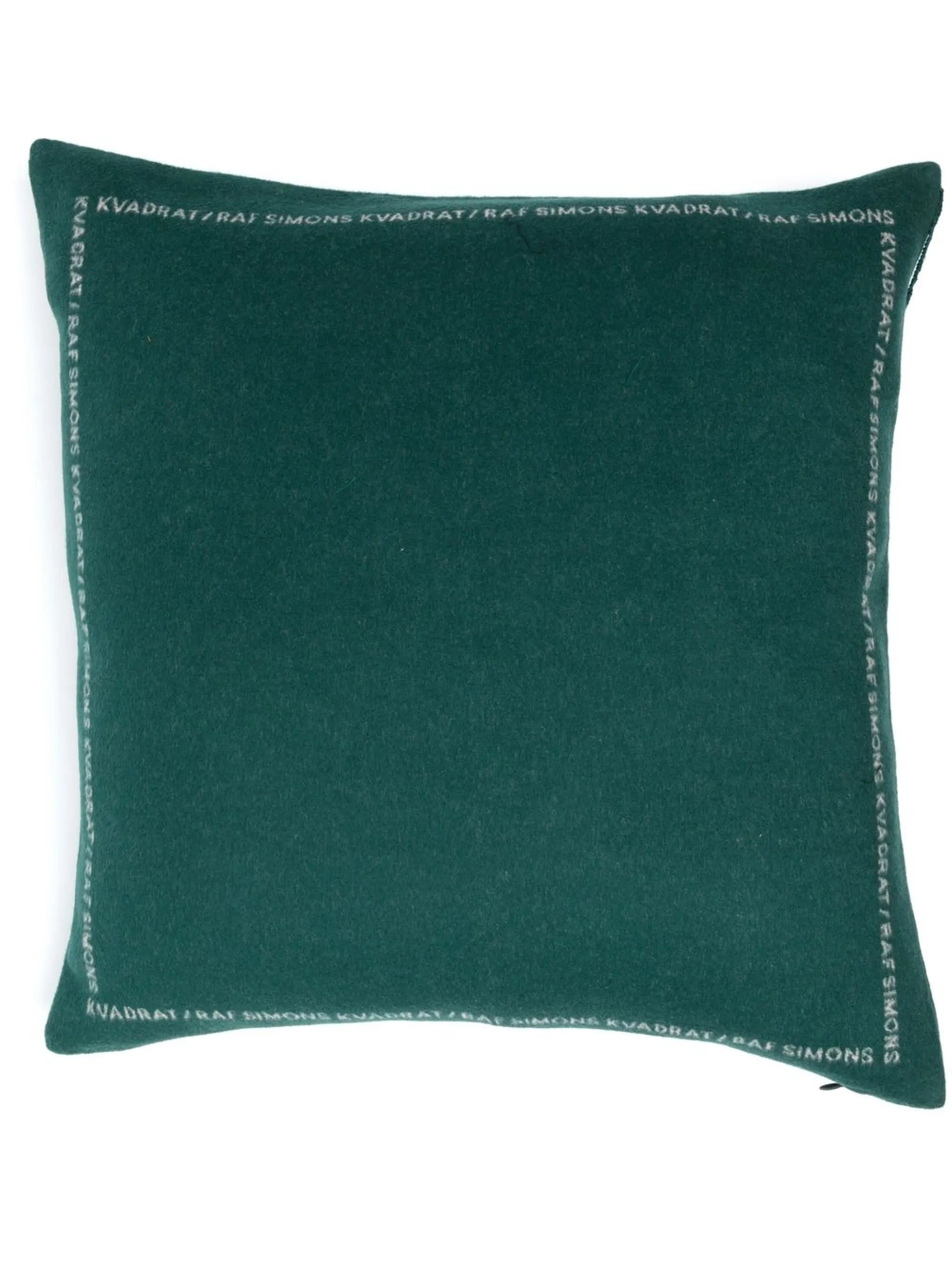 x Raf Simons logo-border virgin wool cushion