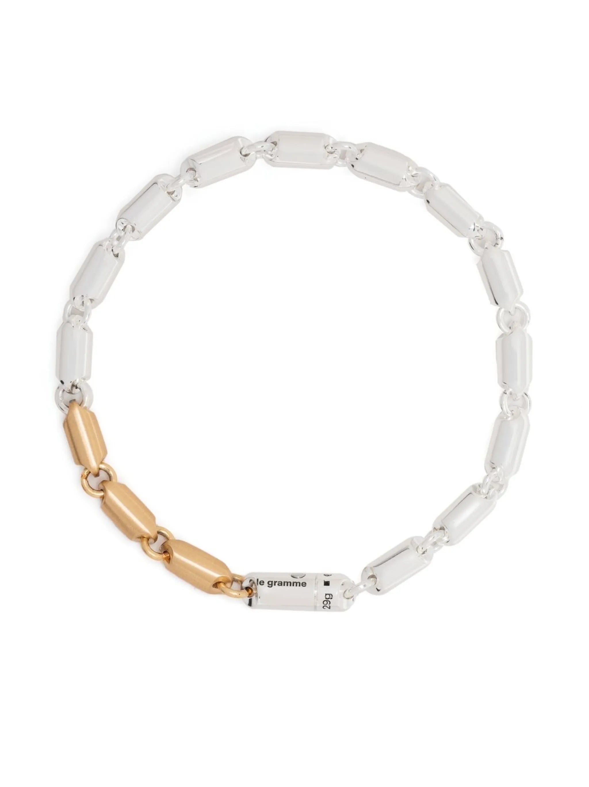 18kt gold and sterling silver 27g Segement  bracelet