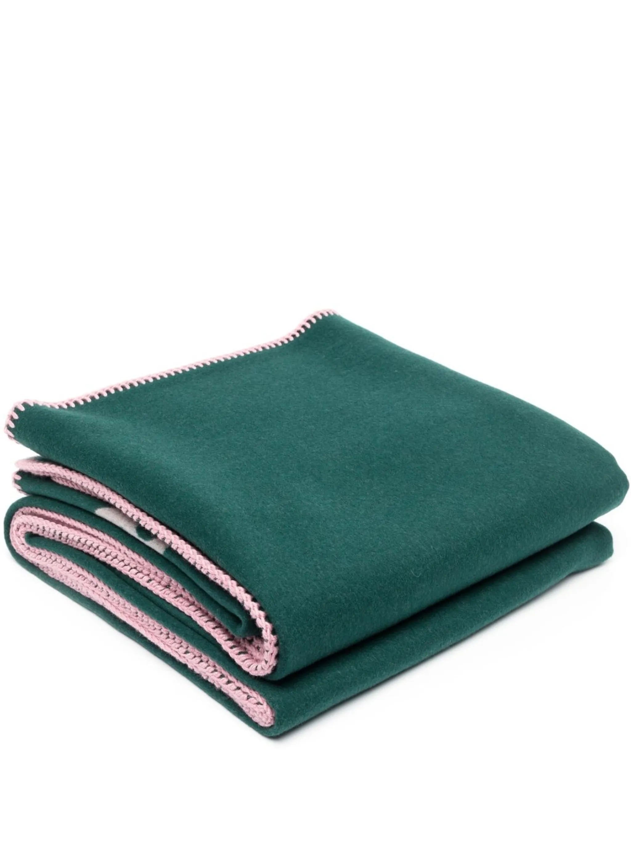 monogram-logo wool throw