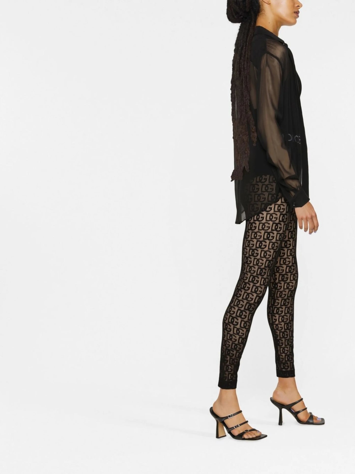 logo-print sheer leggings
