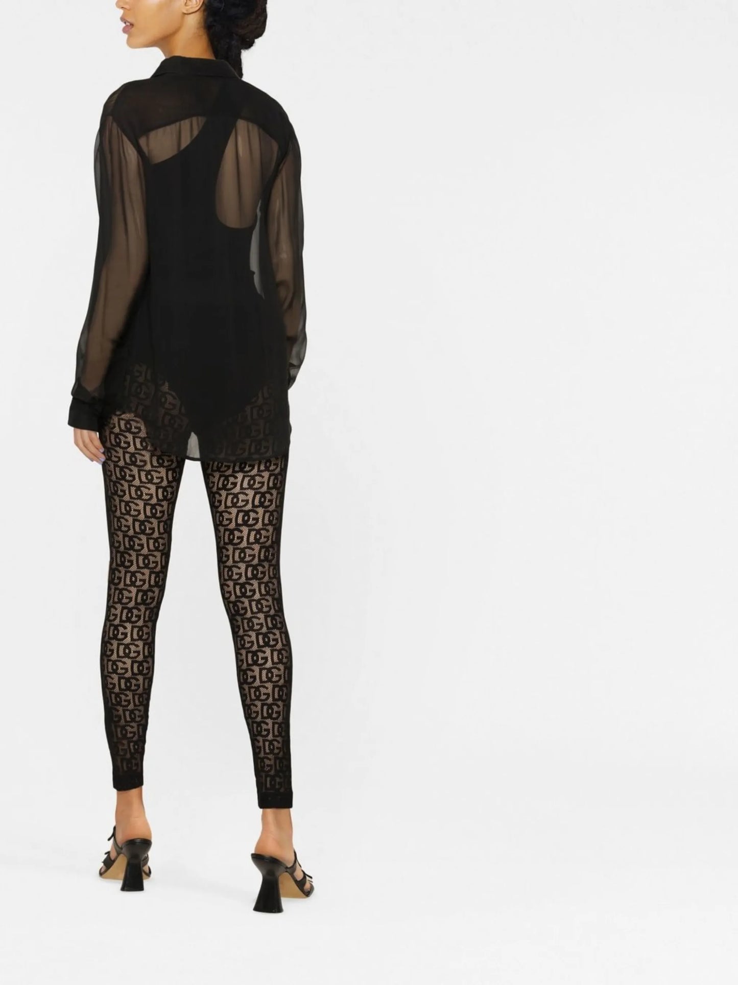 logo-print sheer leggings