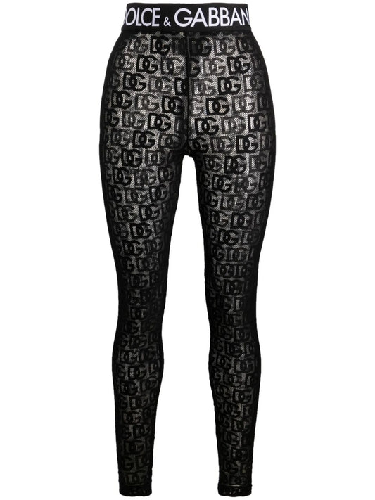 logo-print sheer leggings