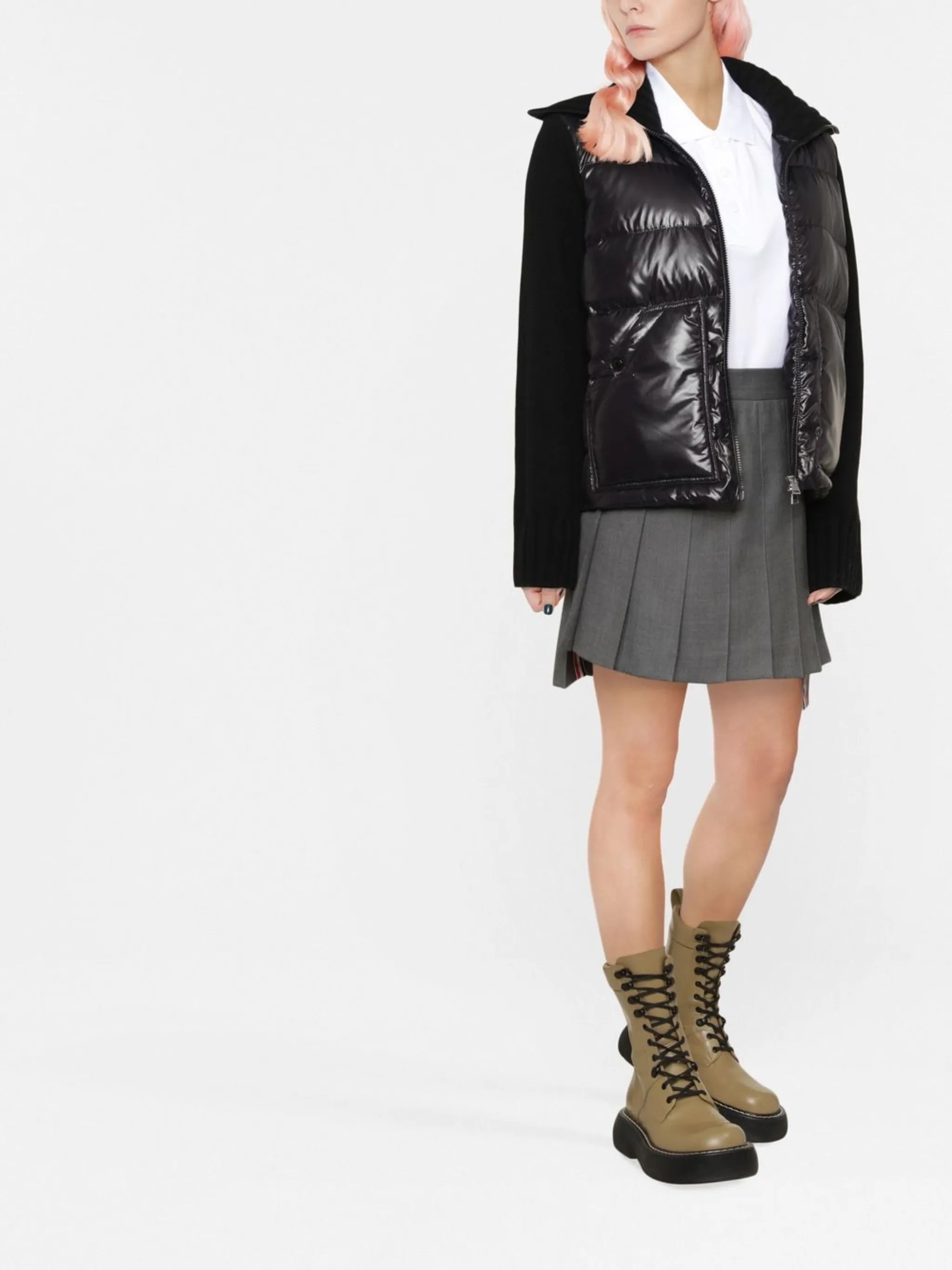 polished-finish padded jacket