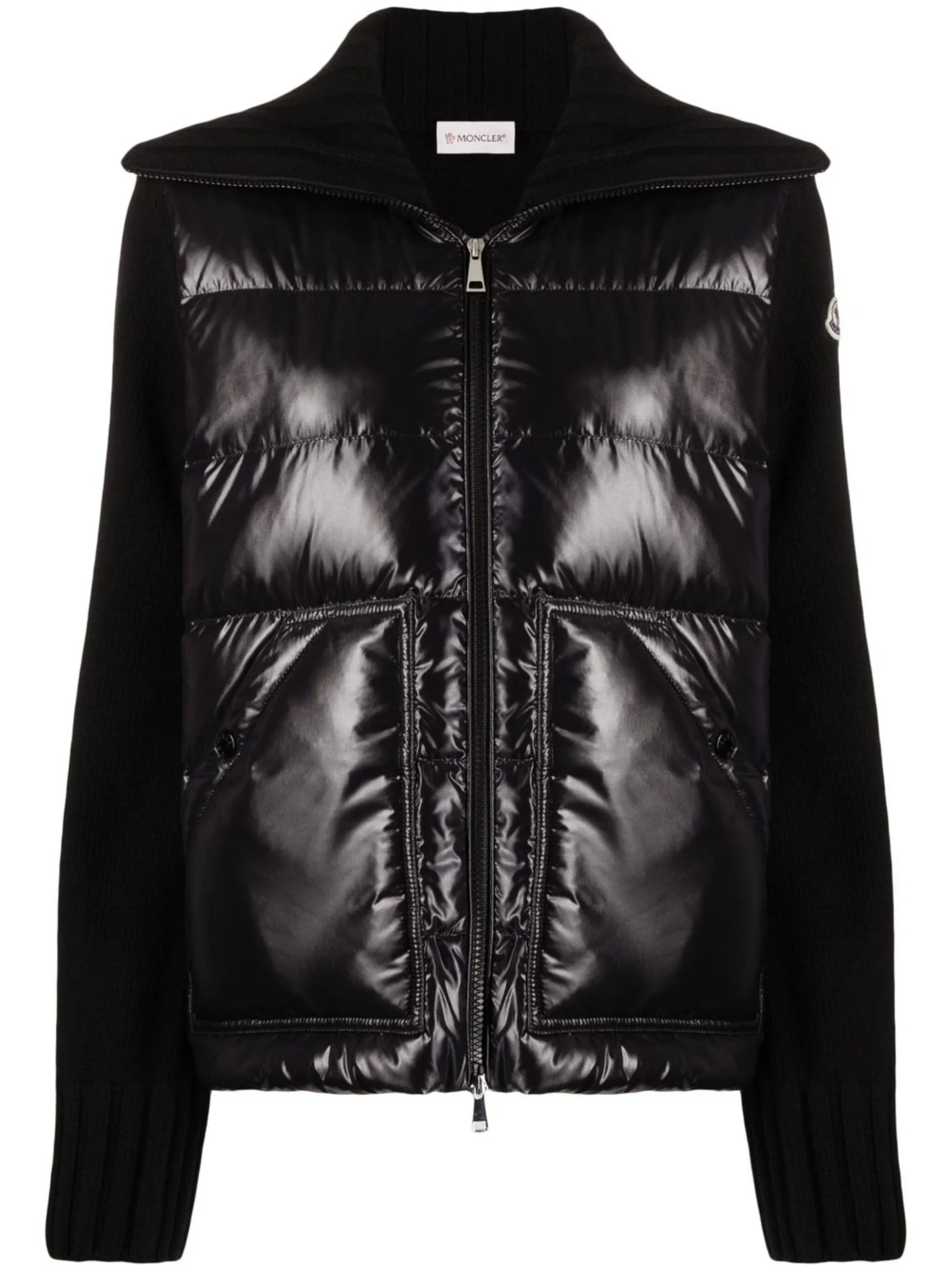 polished-finish padded jacket