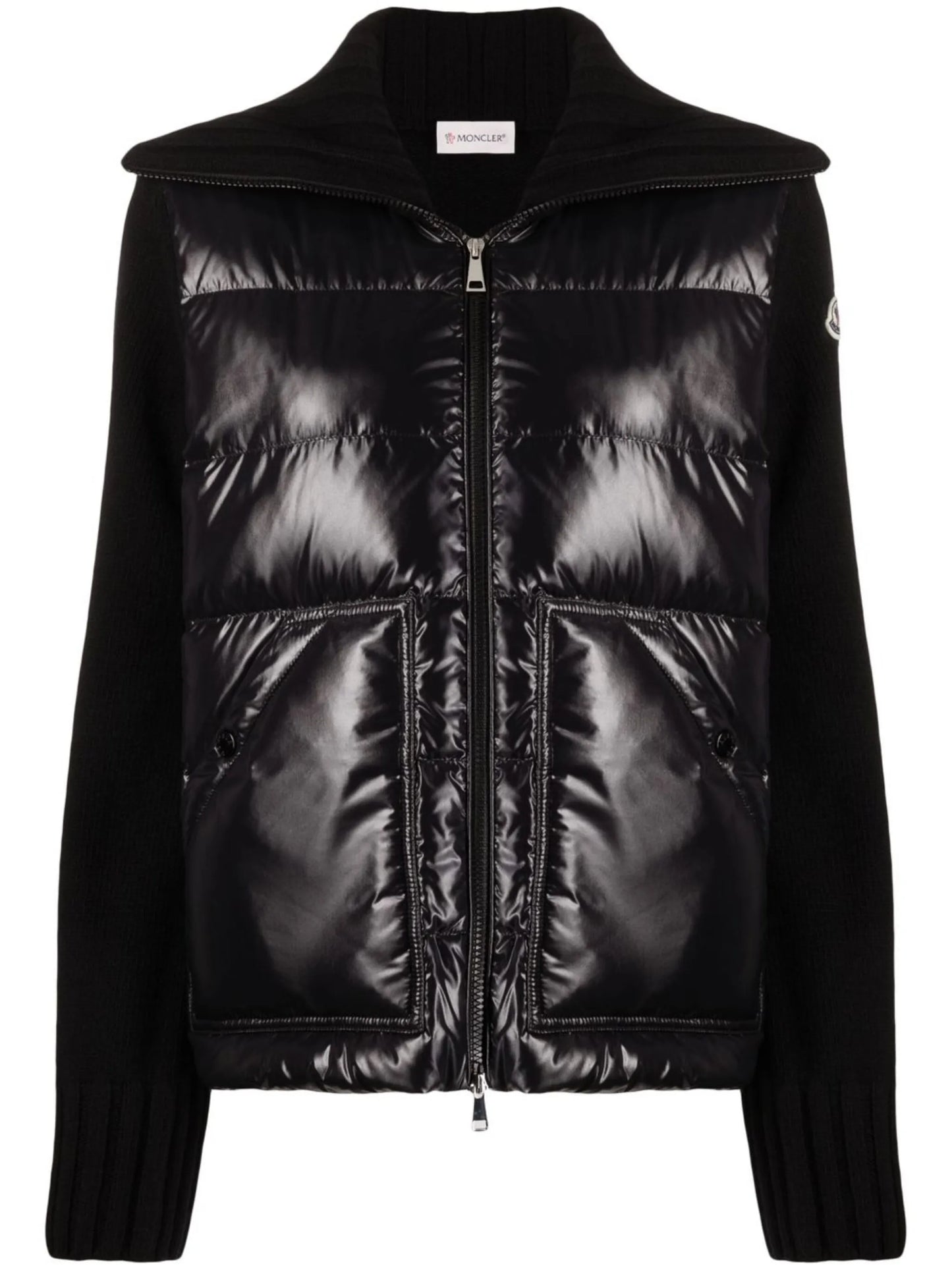 polished-finish padded jacket