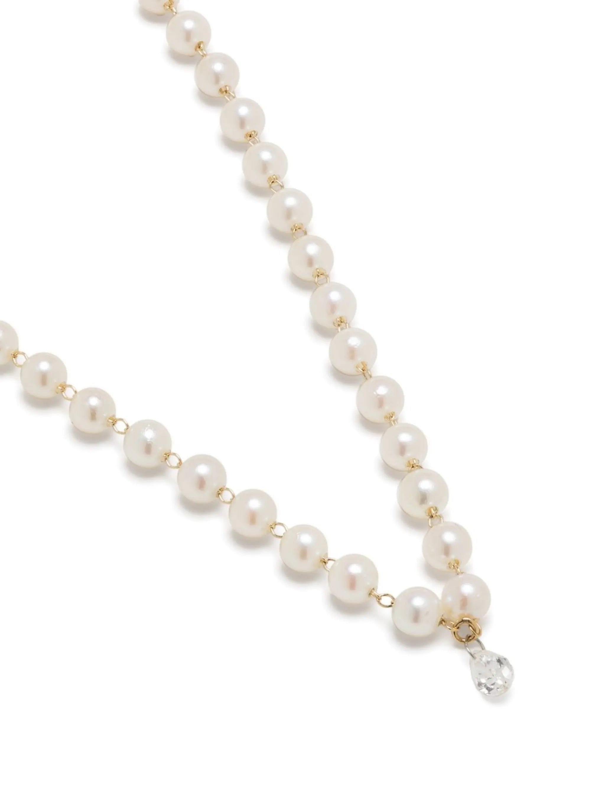 14kt yellow gold Akoya pearl diamond necklace