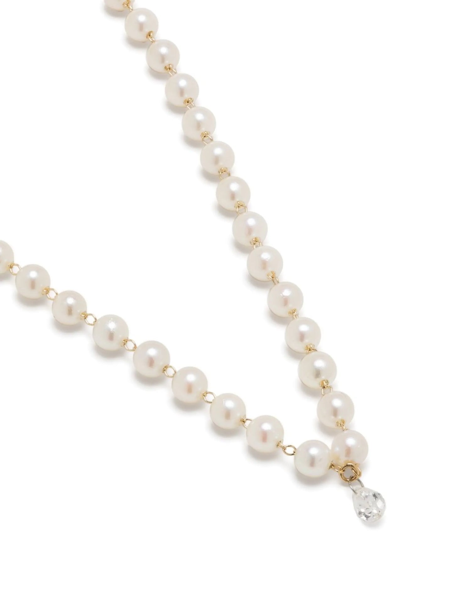 14kt yellow gold Akoya pearl diamond necklace