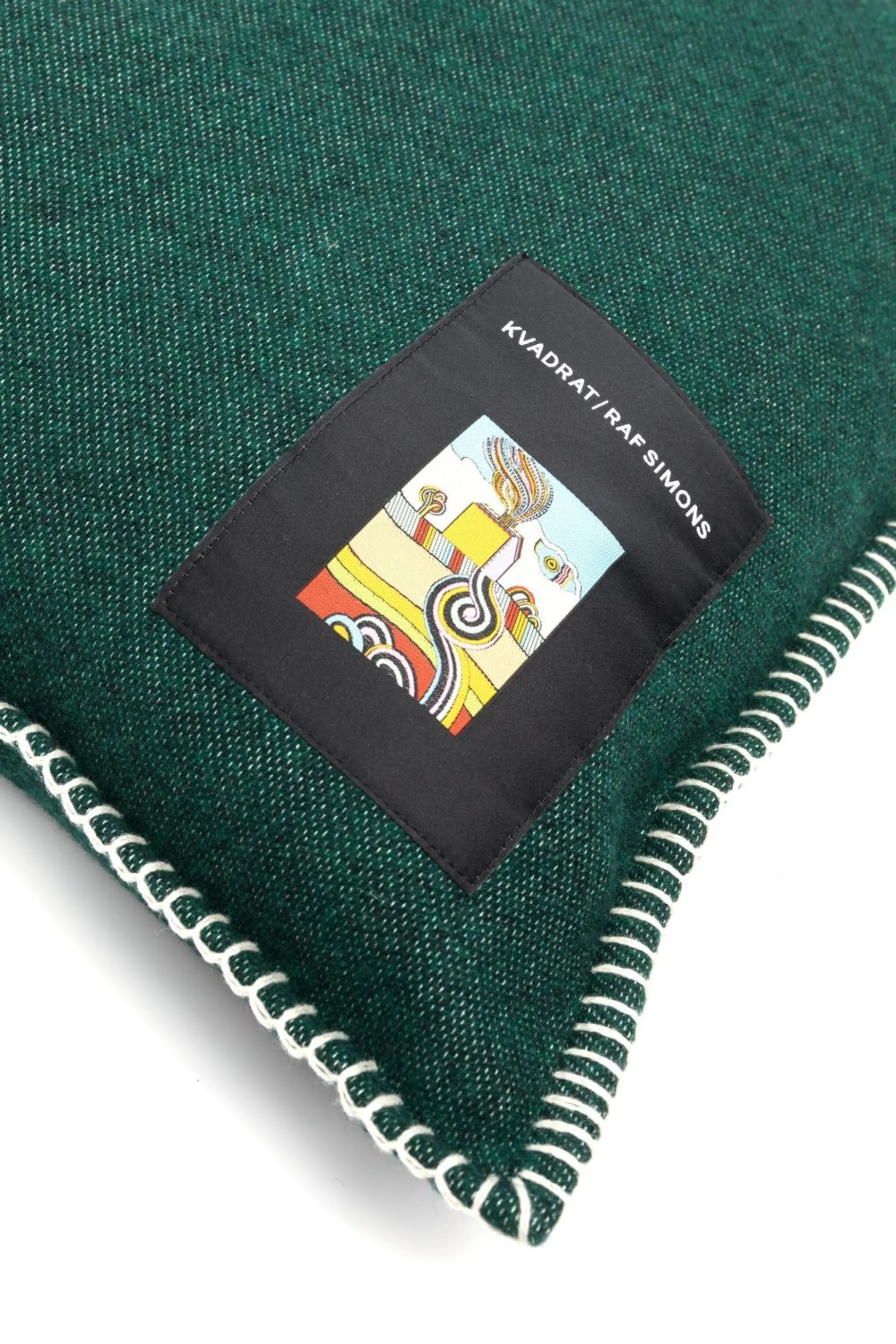 x Raf Simons whipstitch-detail cushion
