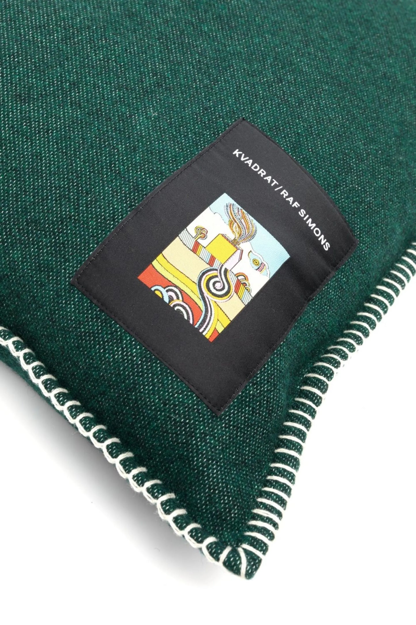x Raf Simons whipstitch-detail cushion