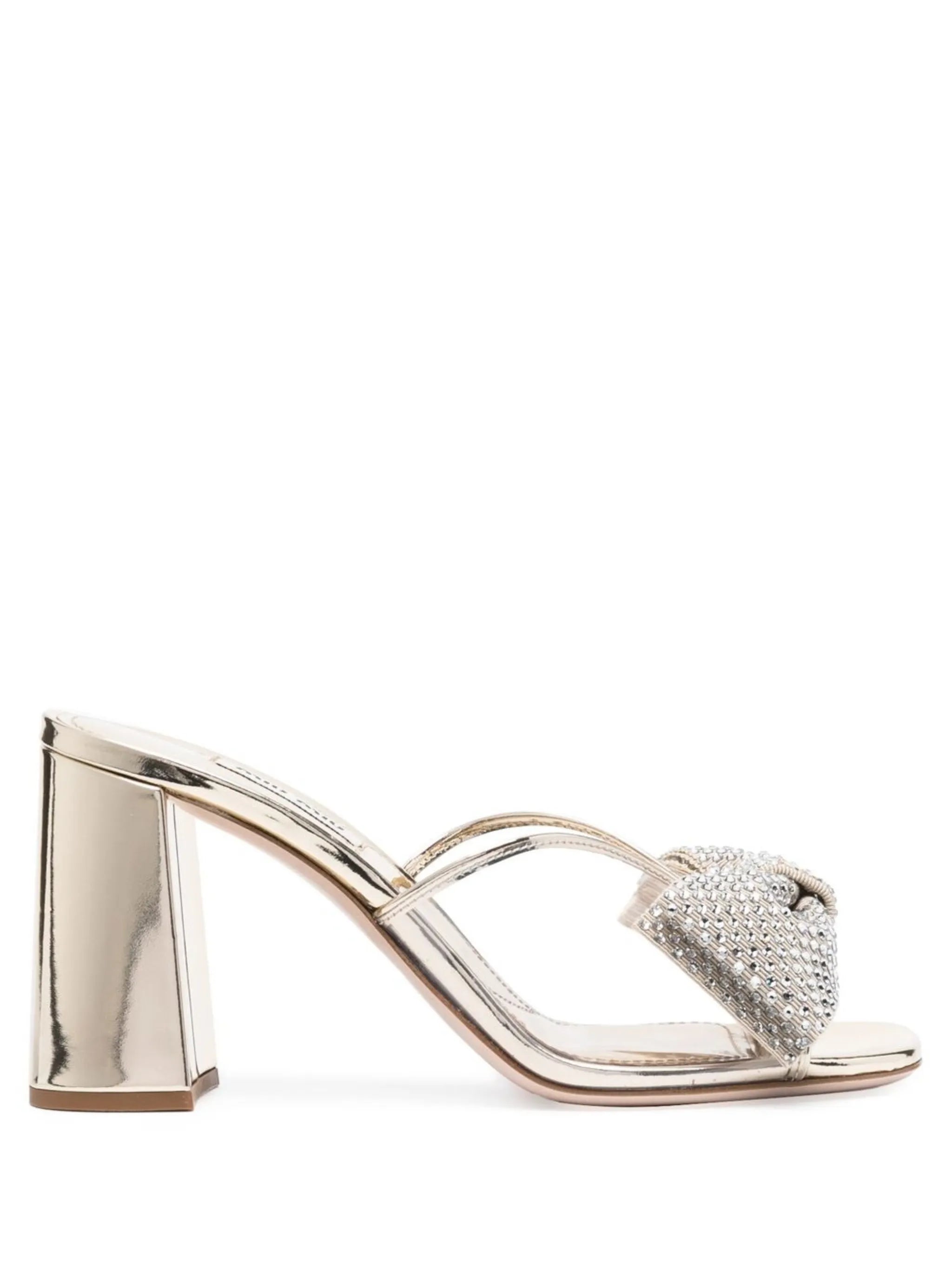 crystal-embellished metallic 85mm sandals