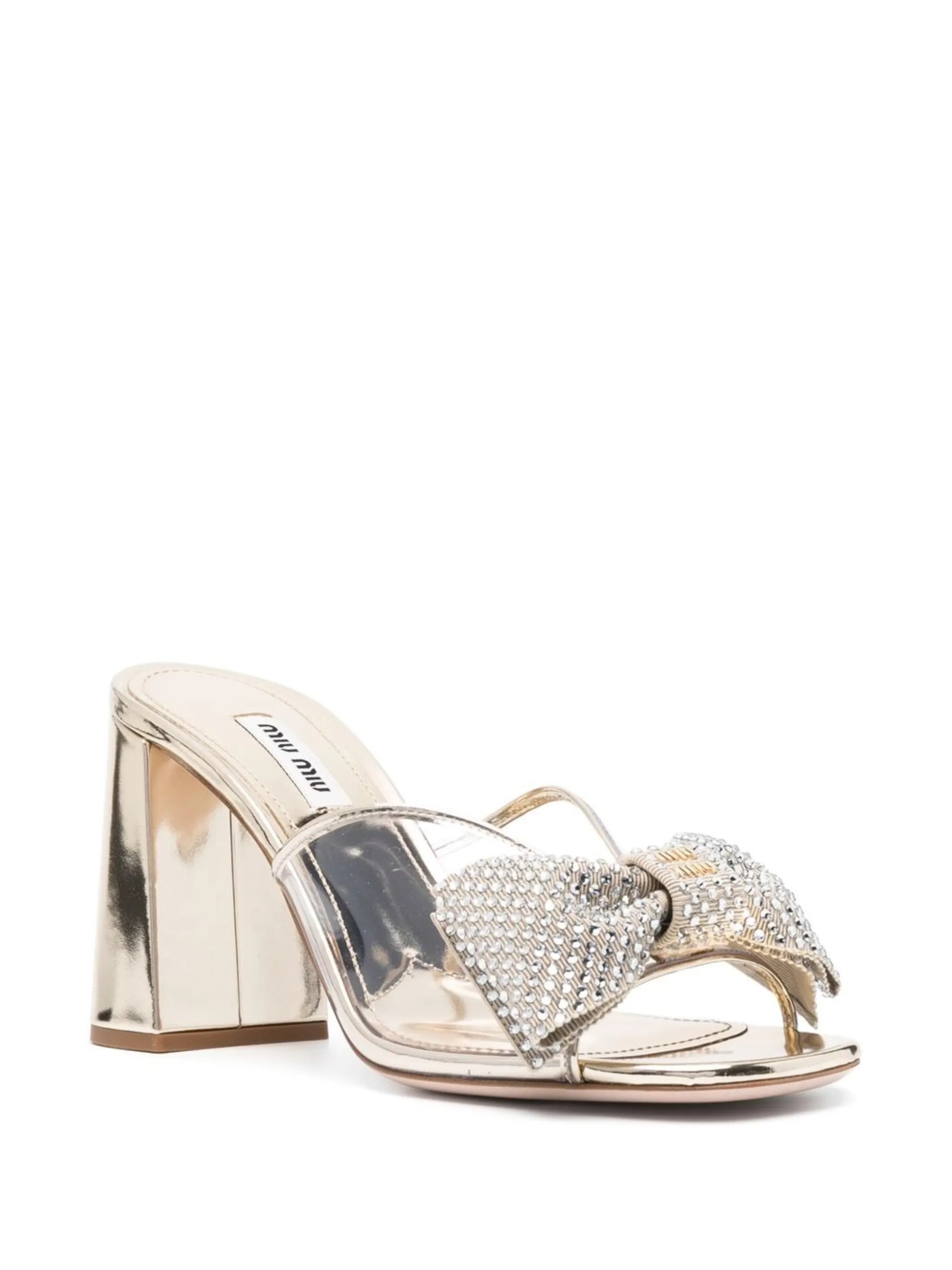 crystal-embellished metallic 85mm sandals