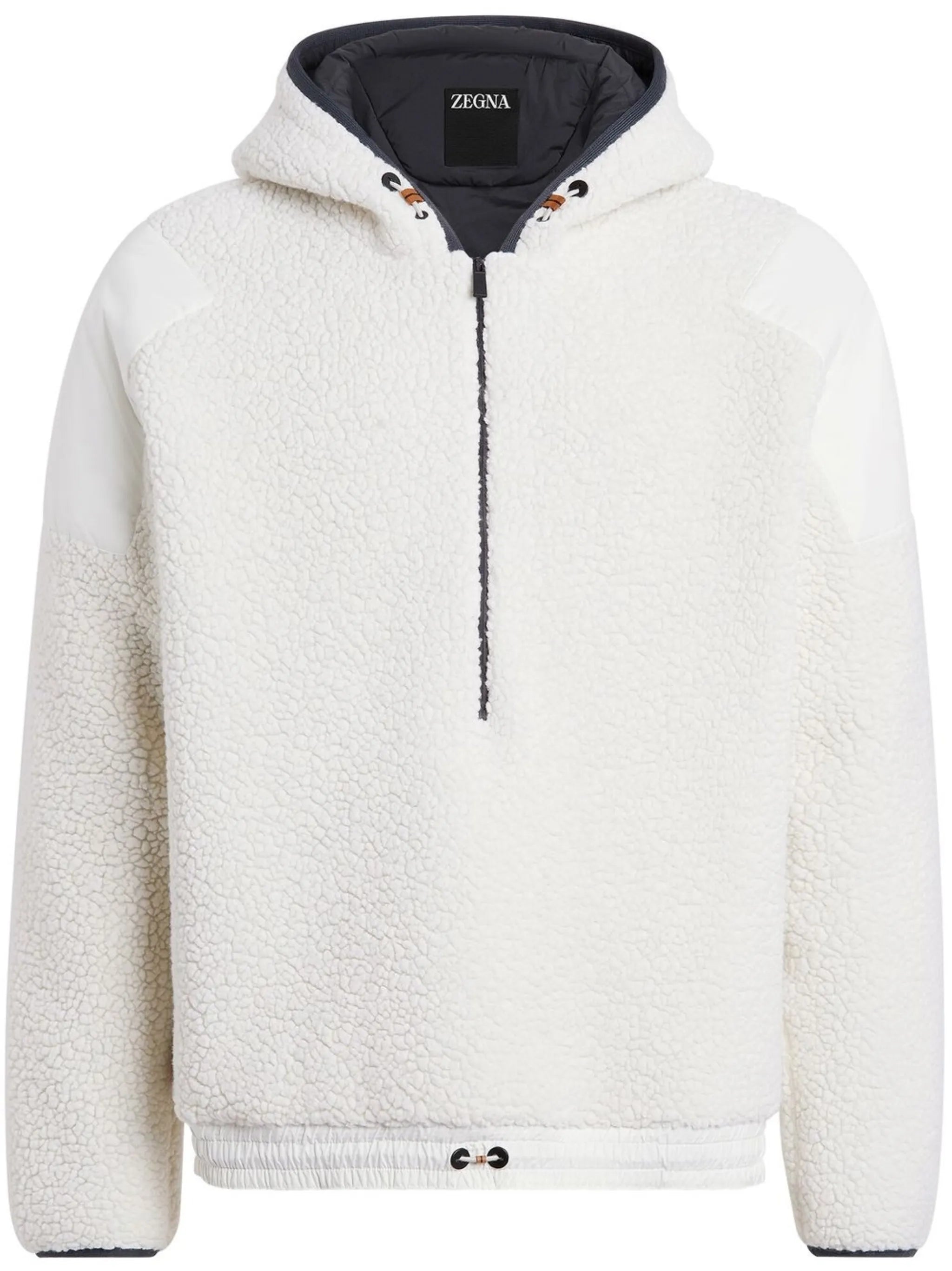 panelled padded hoodie