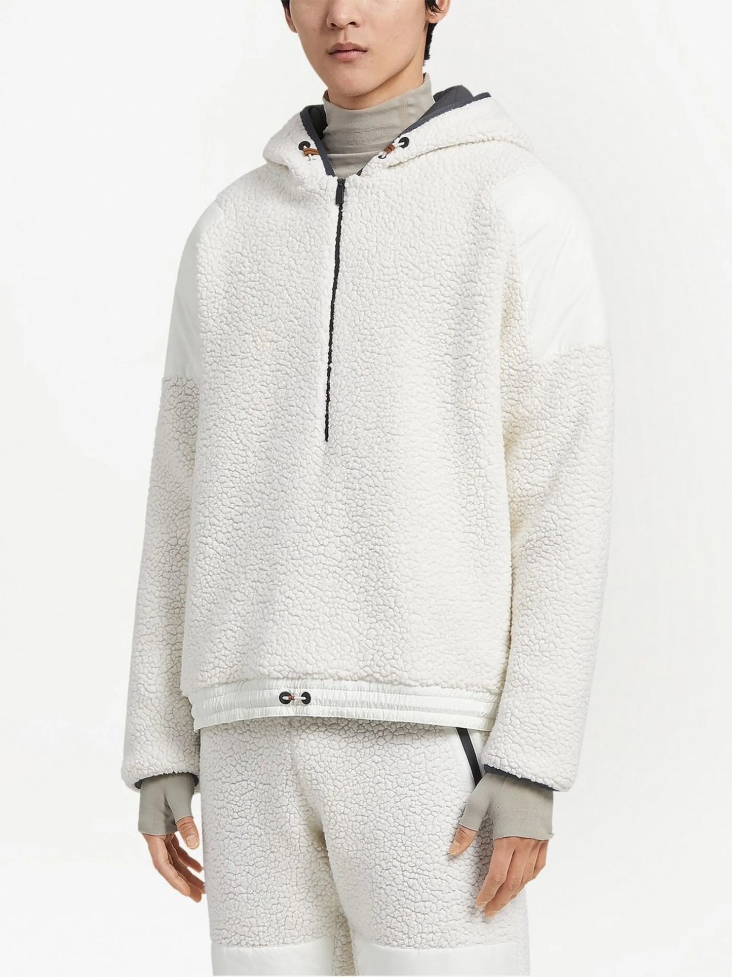 panelled padded hoodie
