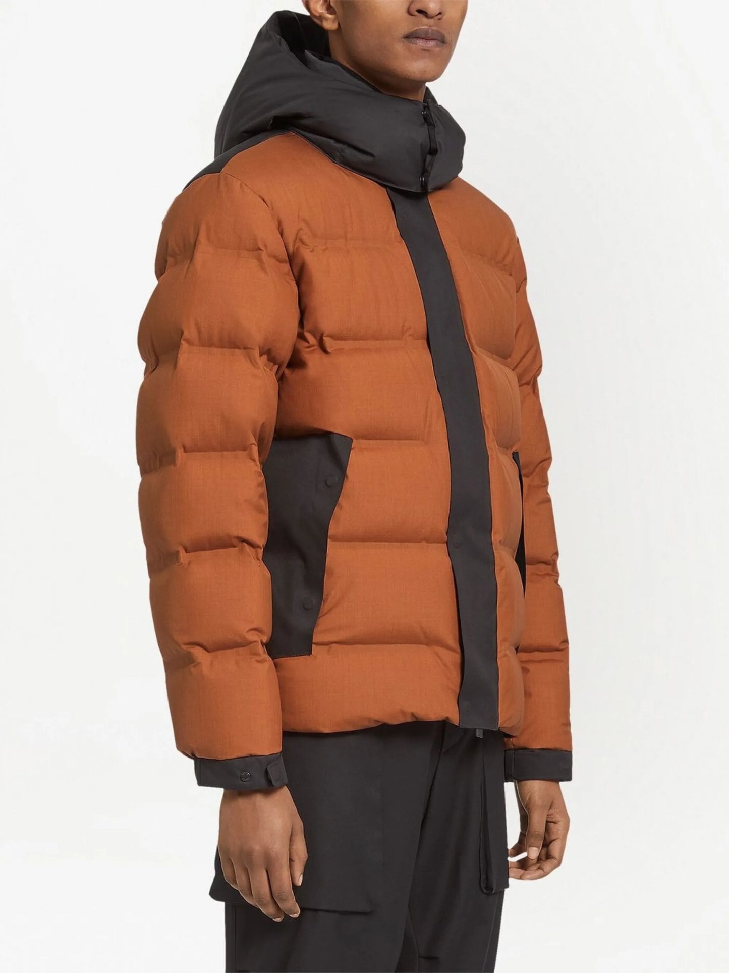 padded hooded down jacket