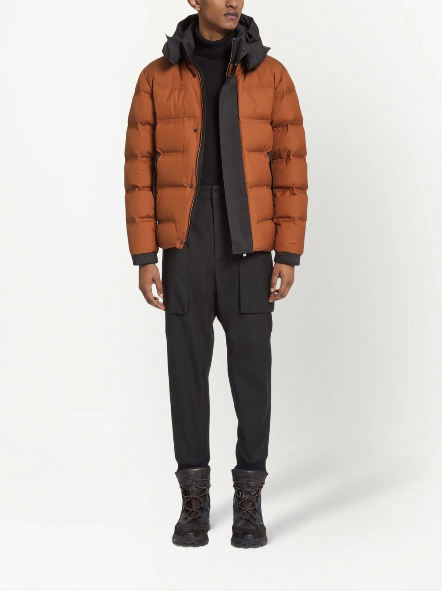 padded hooded down jacket