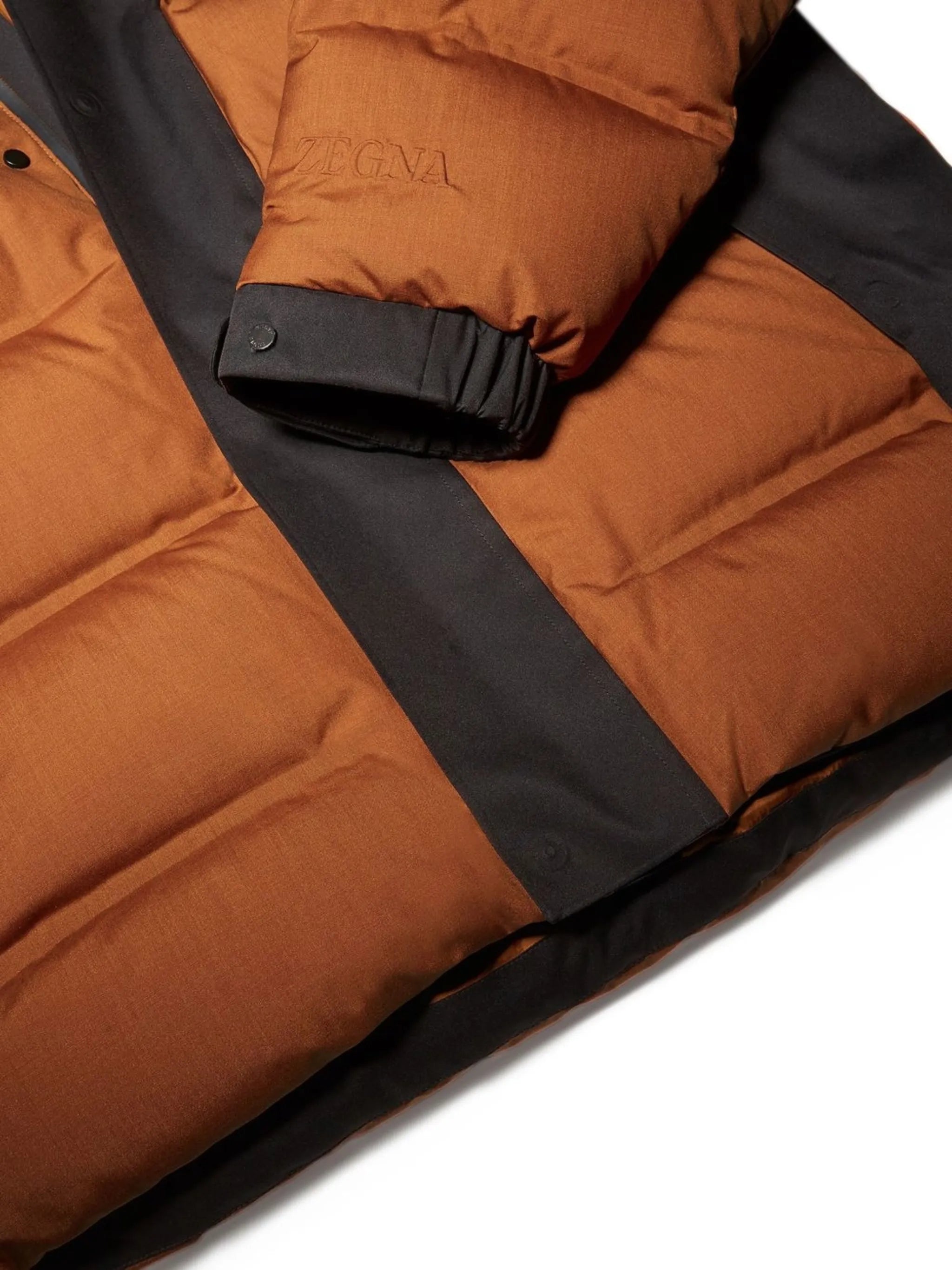 padded hooded down jacket