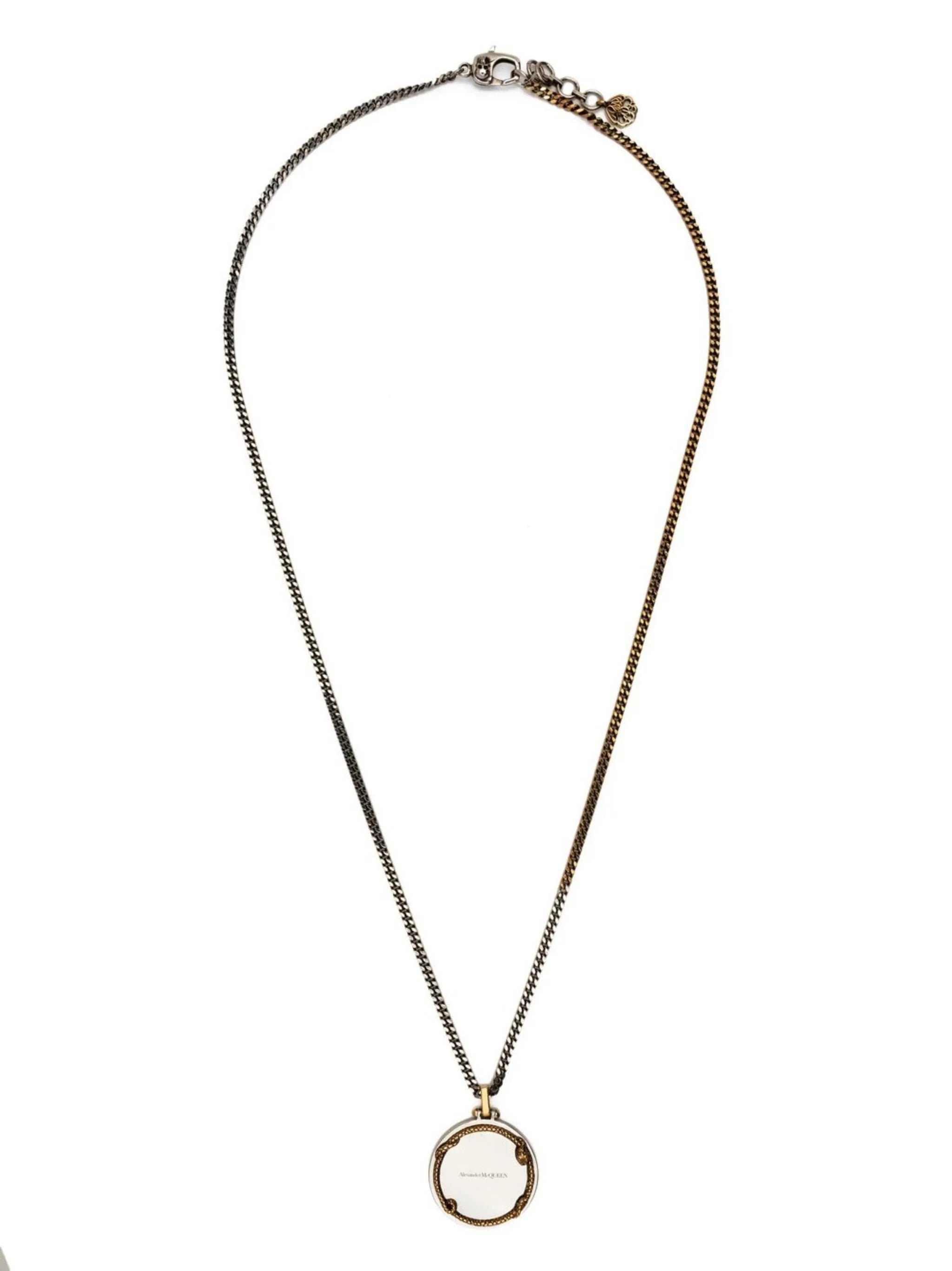 engraved-logo pendant necklace
