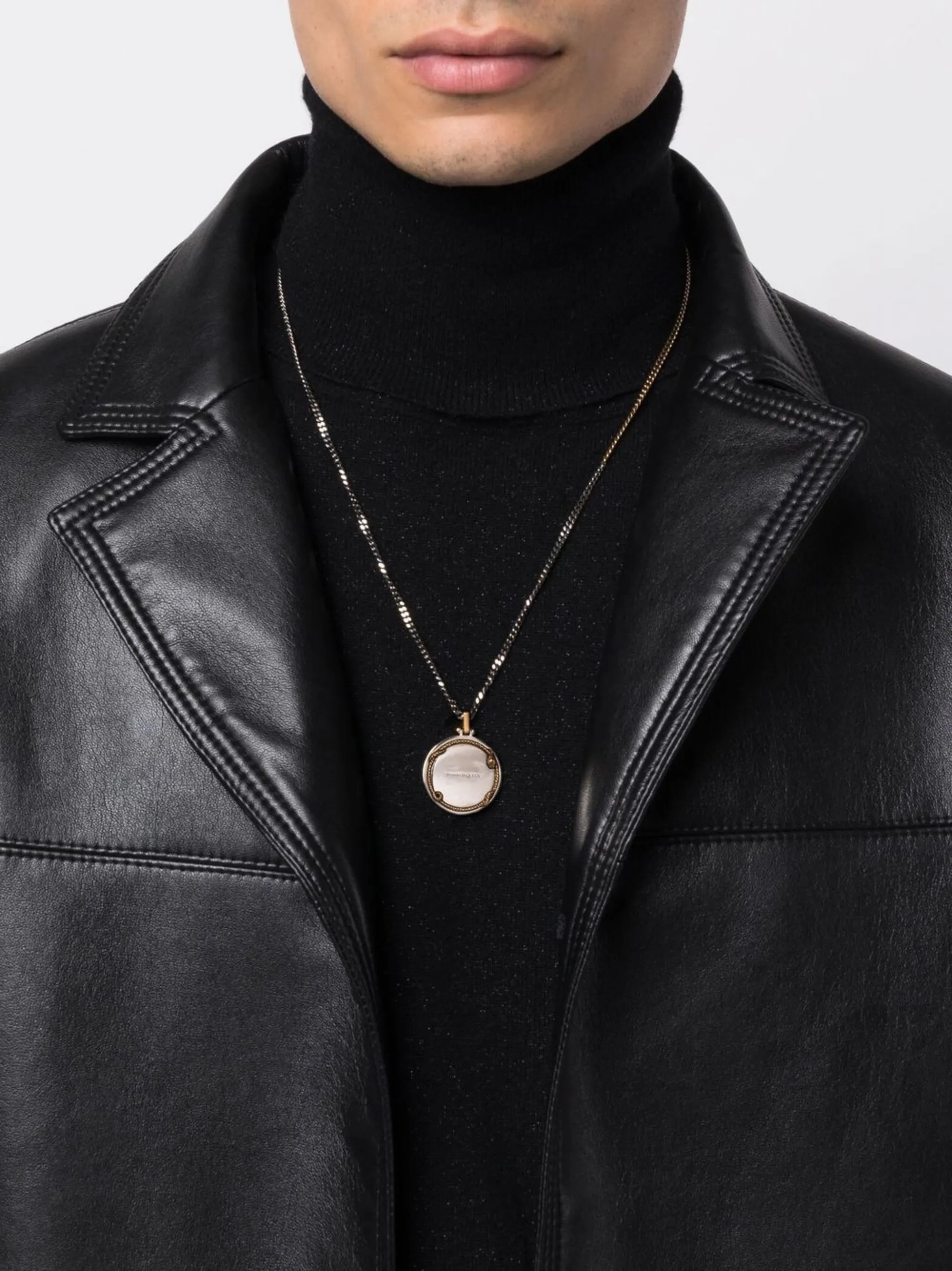 engraved-logo pendant necklace