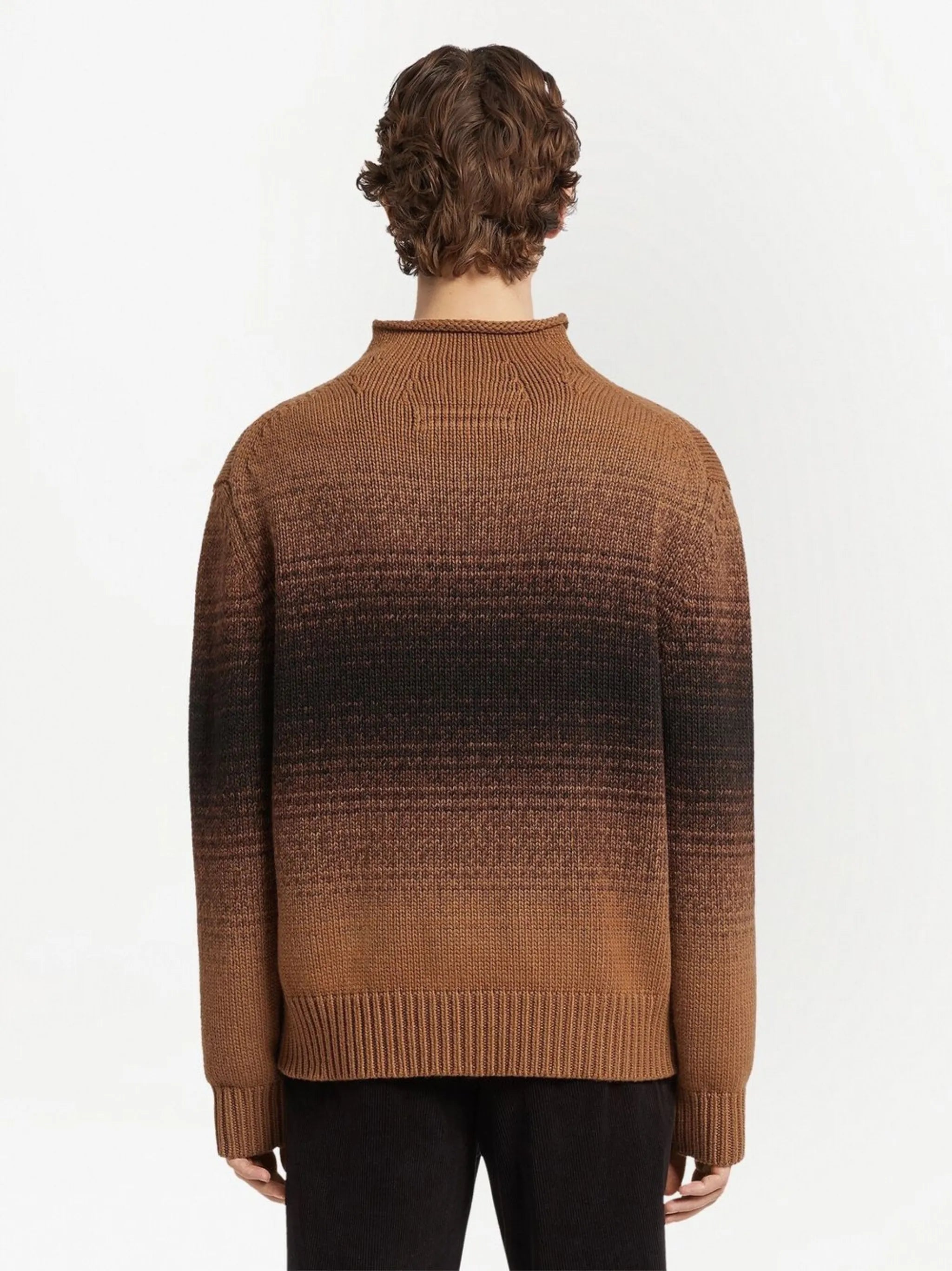 degradé wool high neck jumper