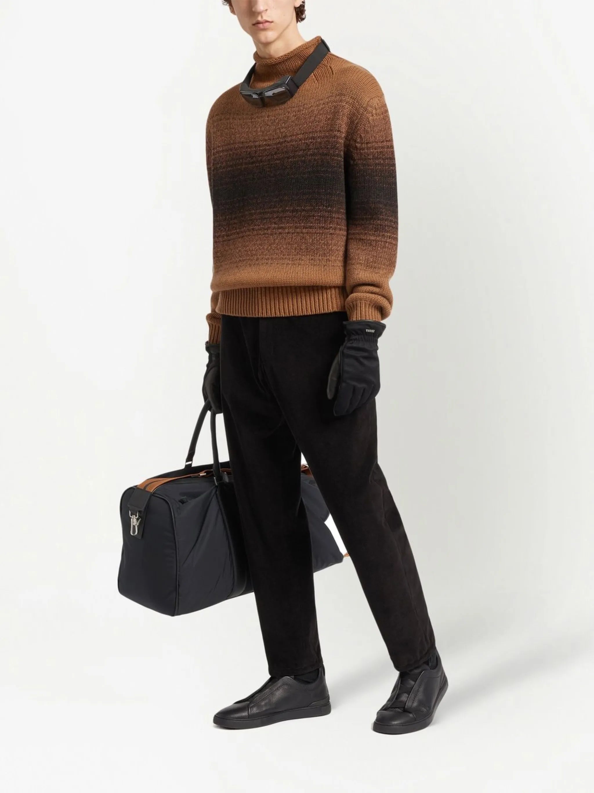 degradé wool high neck jumper