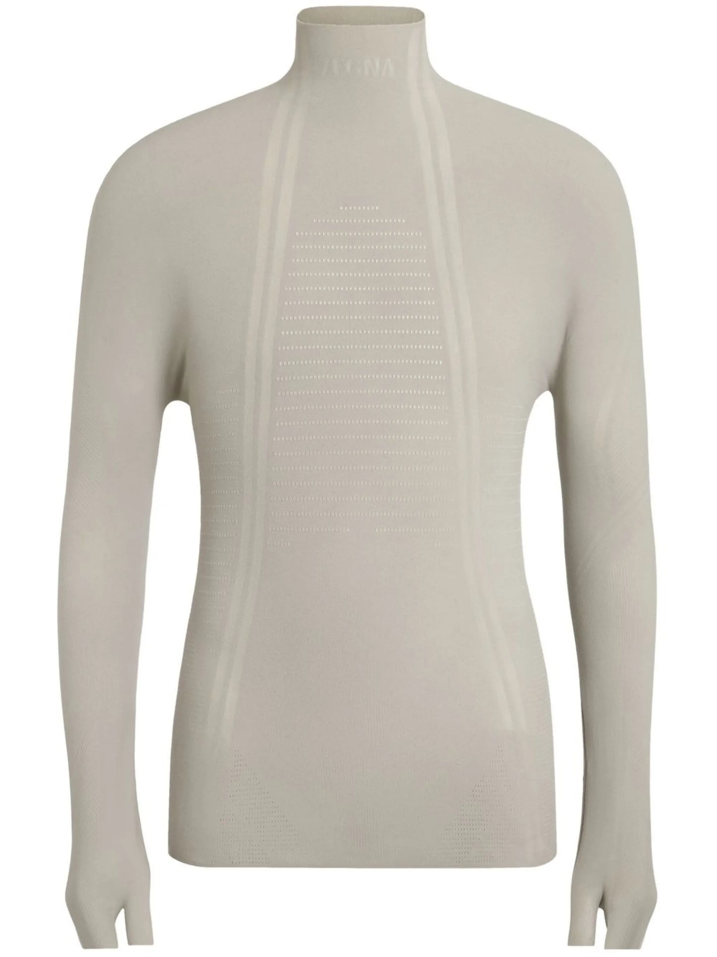 high neck long-sleeve jacquard top