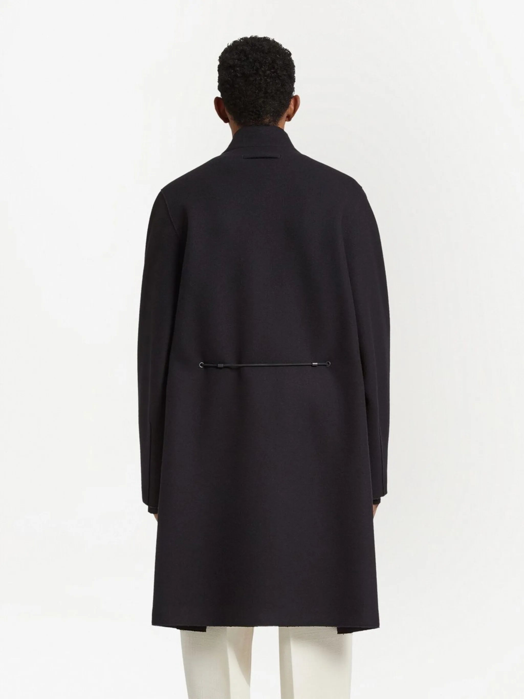 drawstring detail midi coat