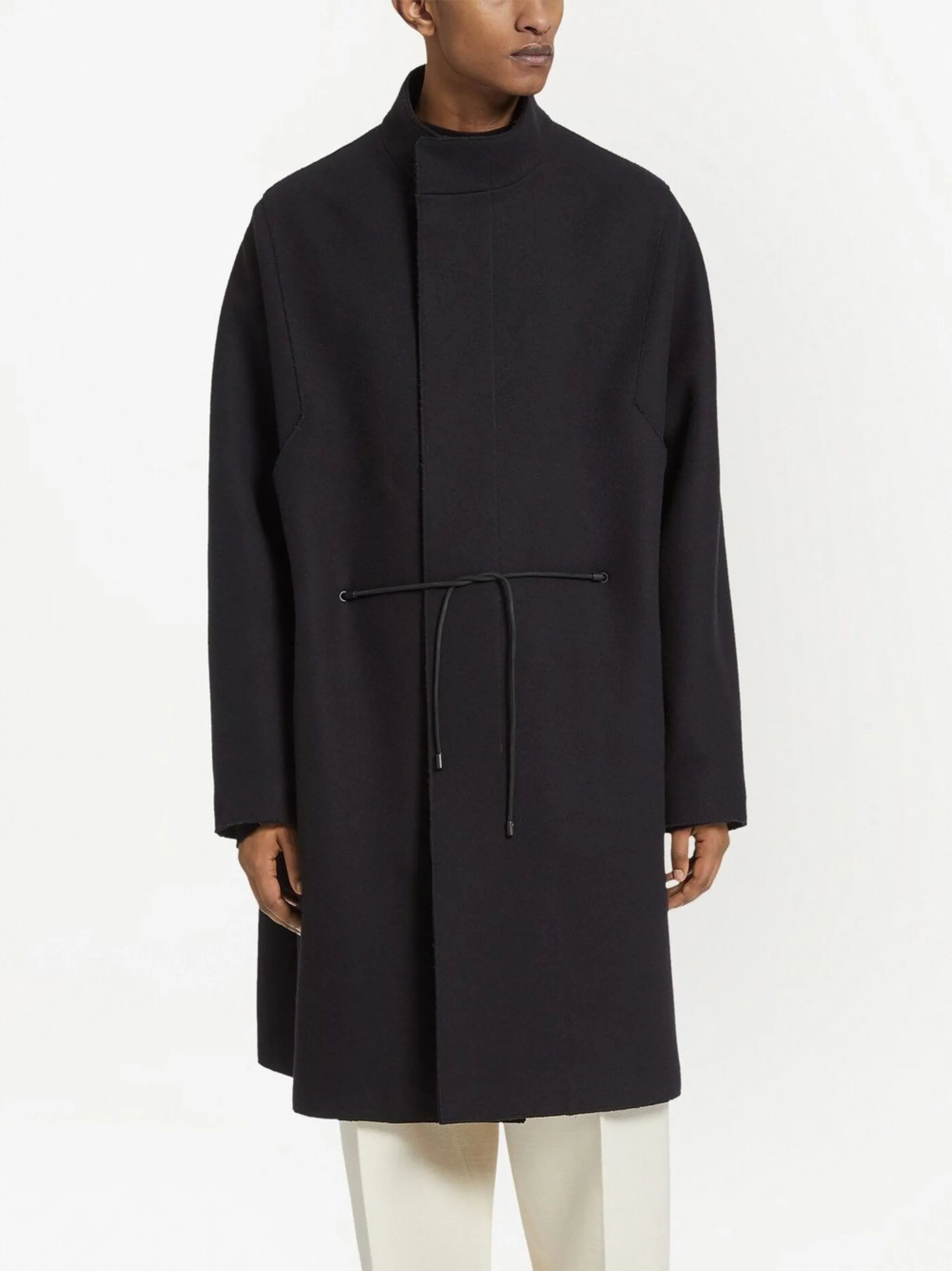 drawstring detail midi coat